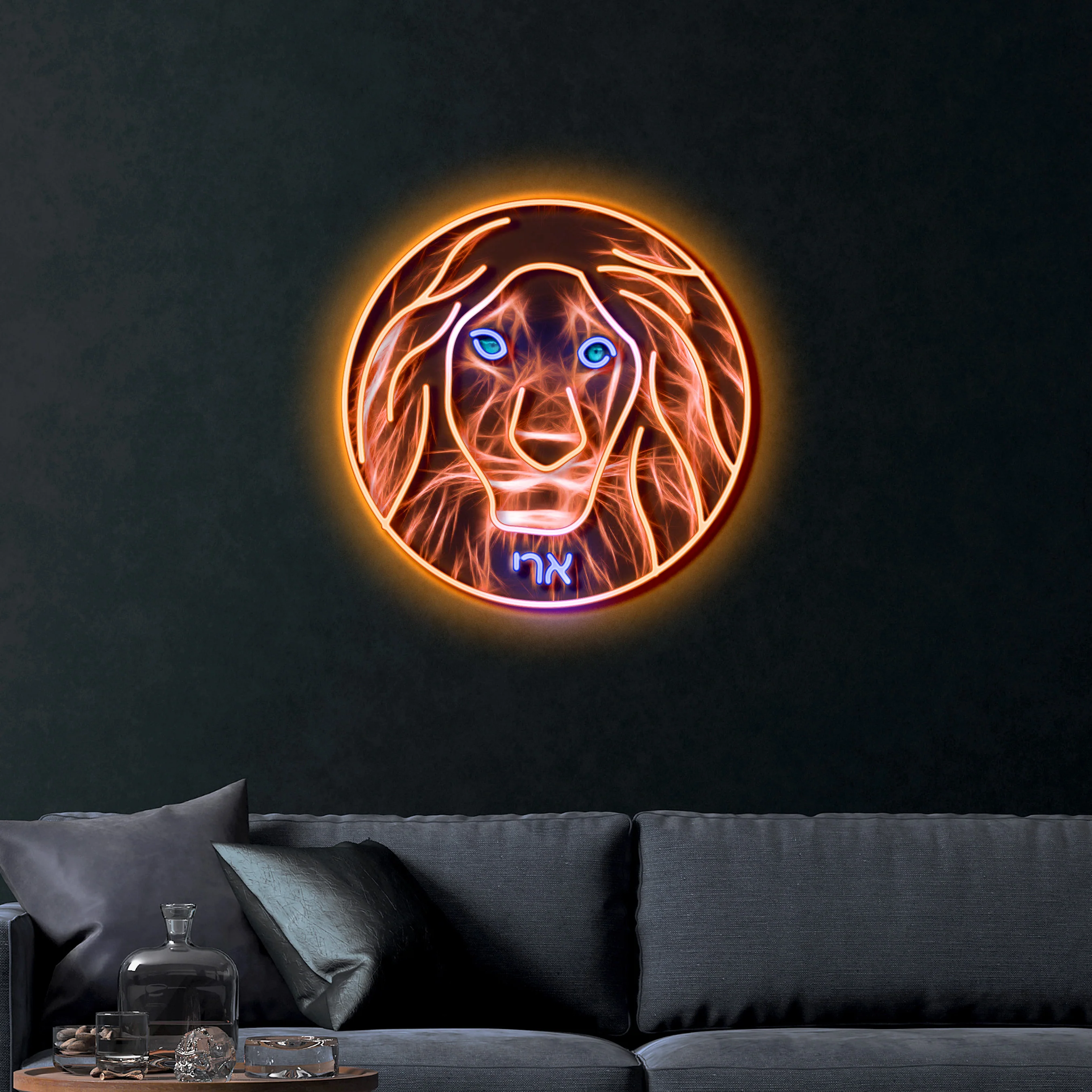 ארי (Lion) – Premium Neon Artwork - Image 4