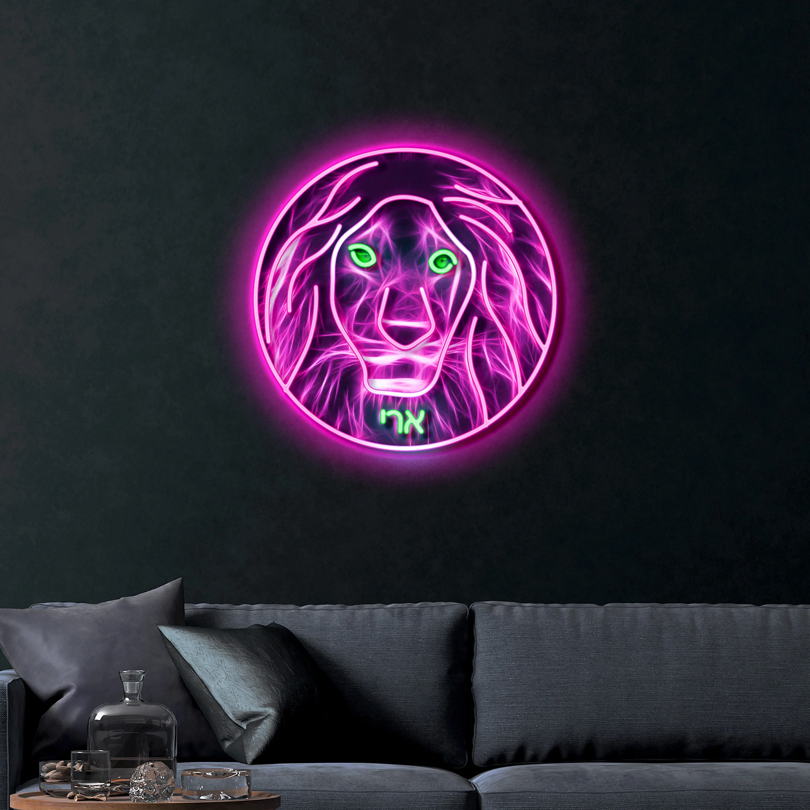 ארי (Lion) – Premium Neon Artwork - Image 5