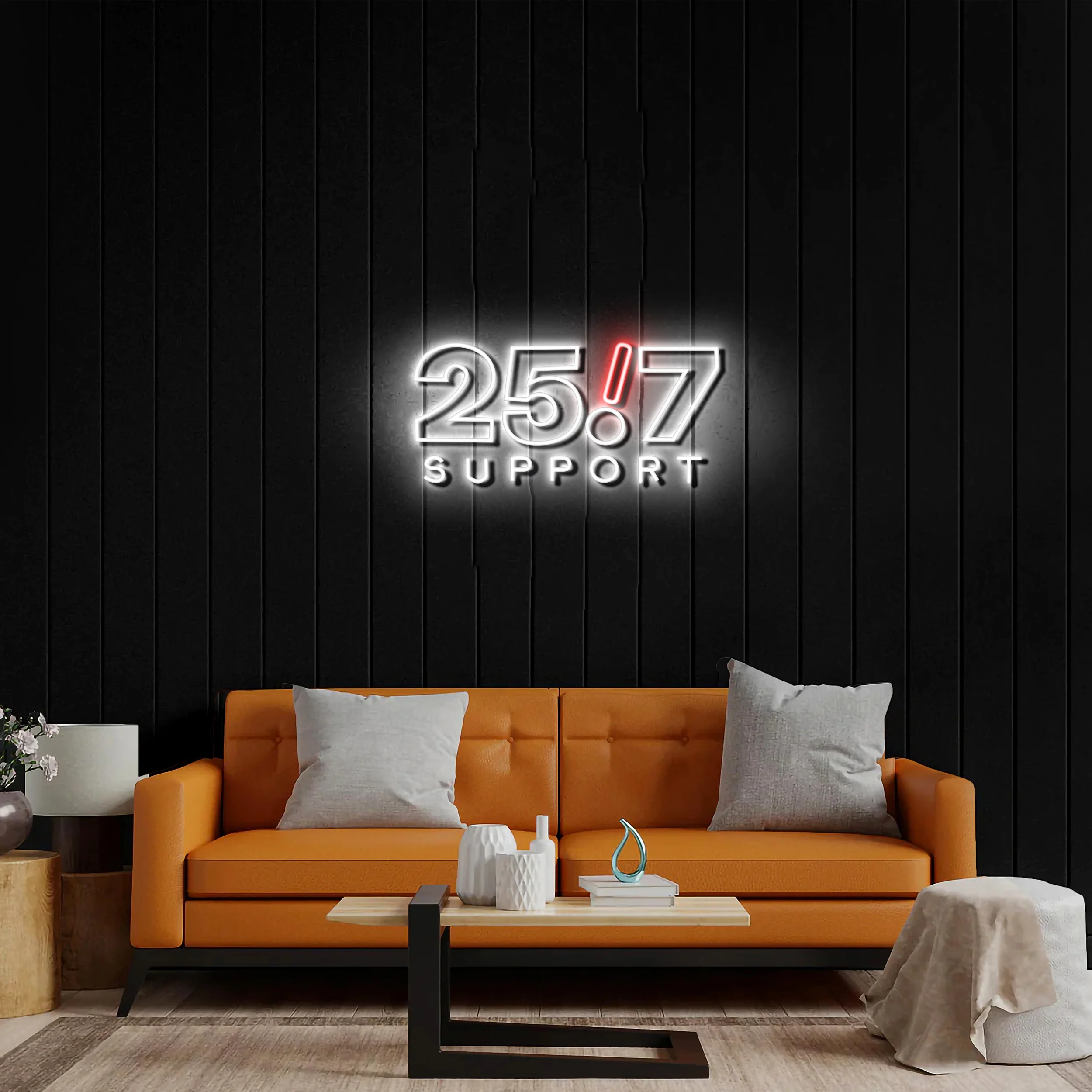 25/7 SUPPORT - Premium Neon Artwork