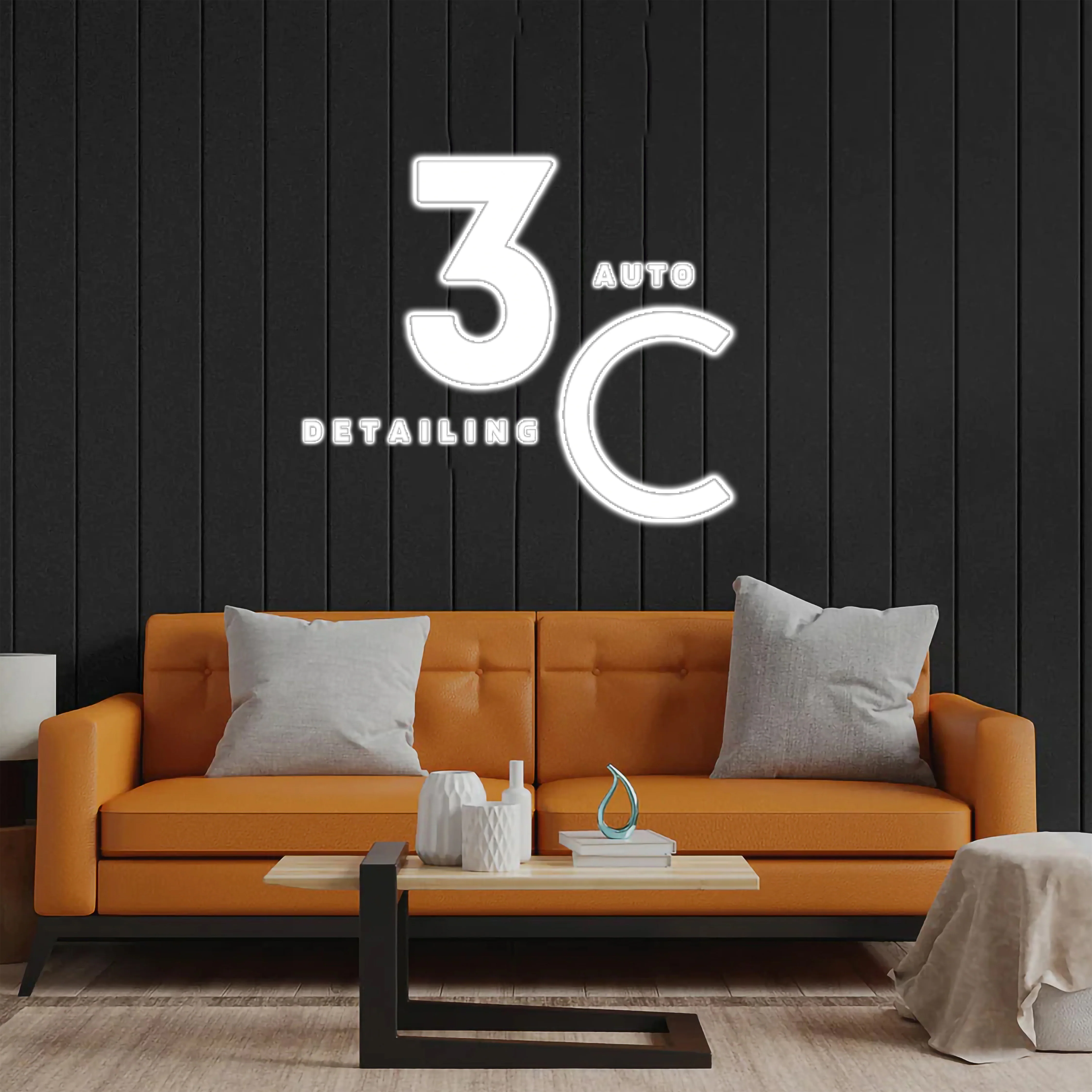 3C Auto Detailing - Premium Neon Artwork