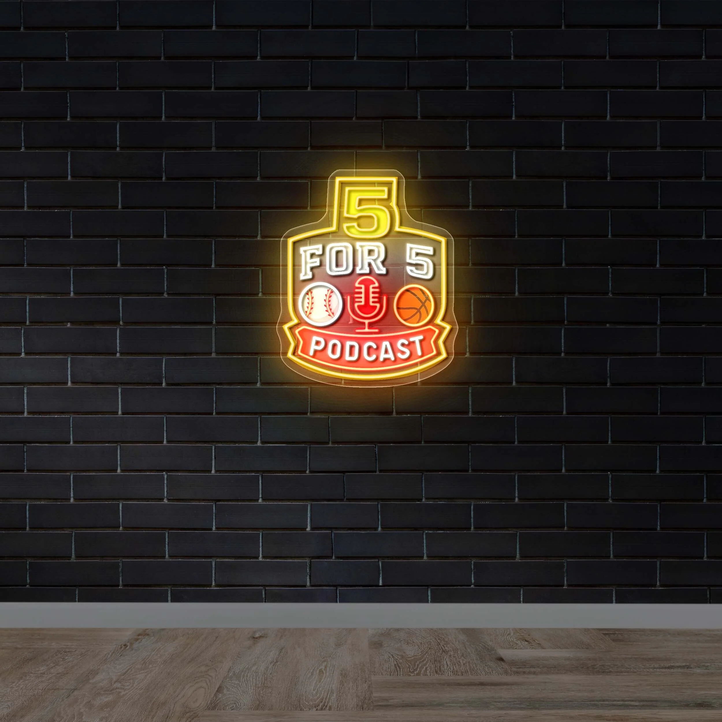 5 for 5 Podcast - Premium Neon Artwork