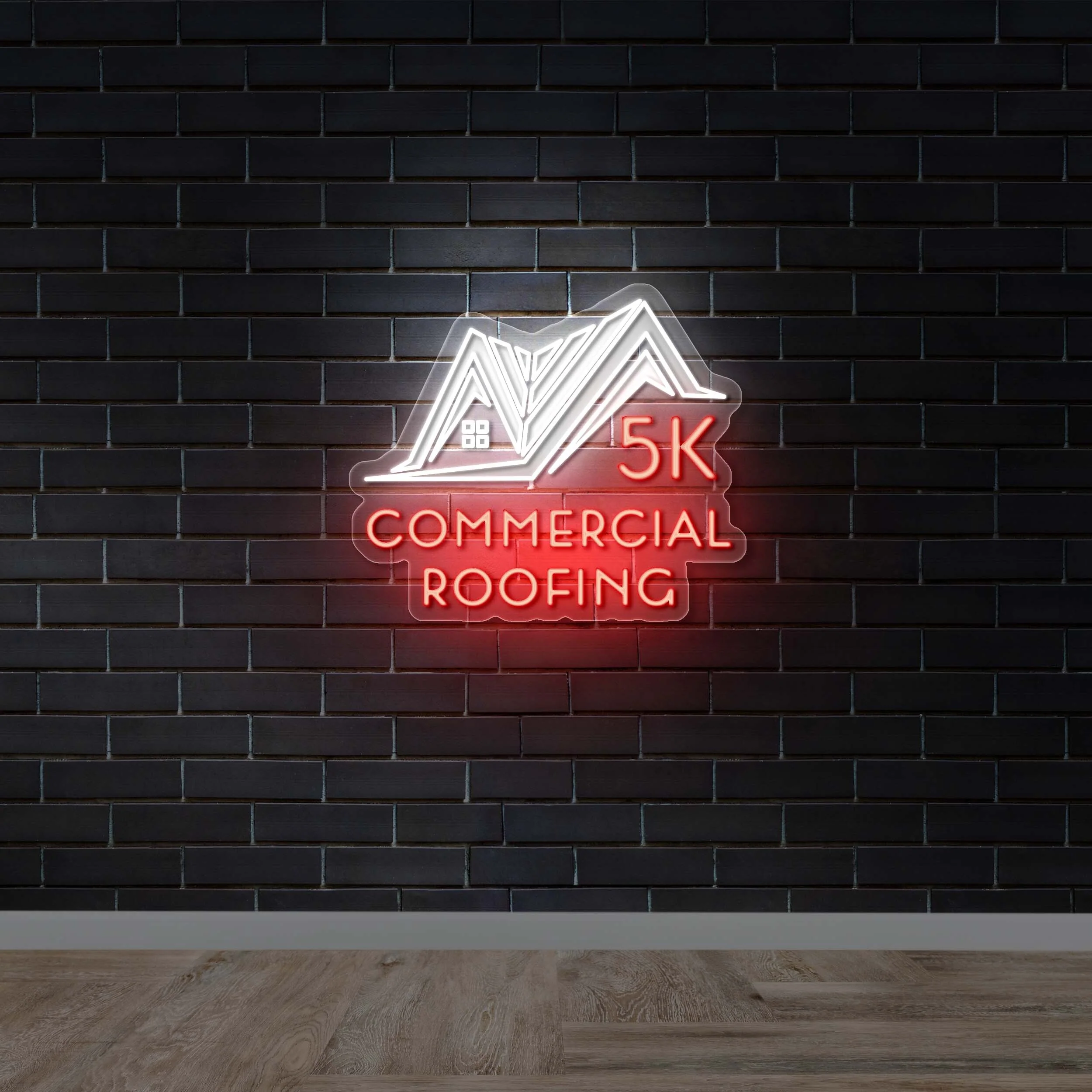 5K Commercial Roofing - Premium Neon Artwork