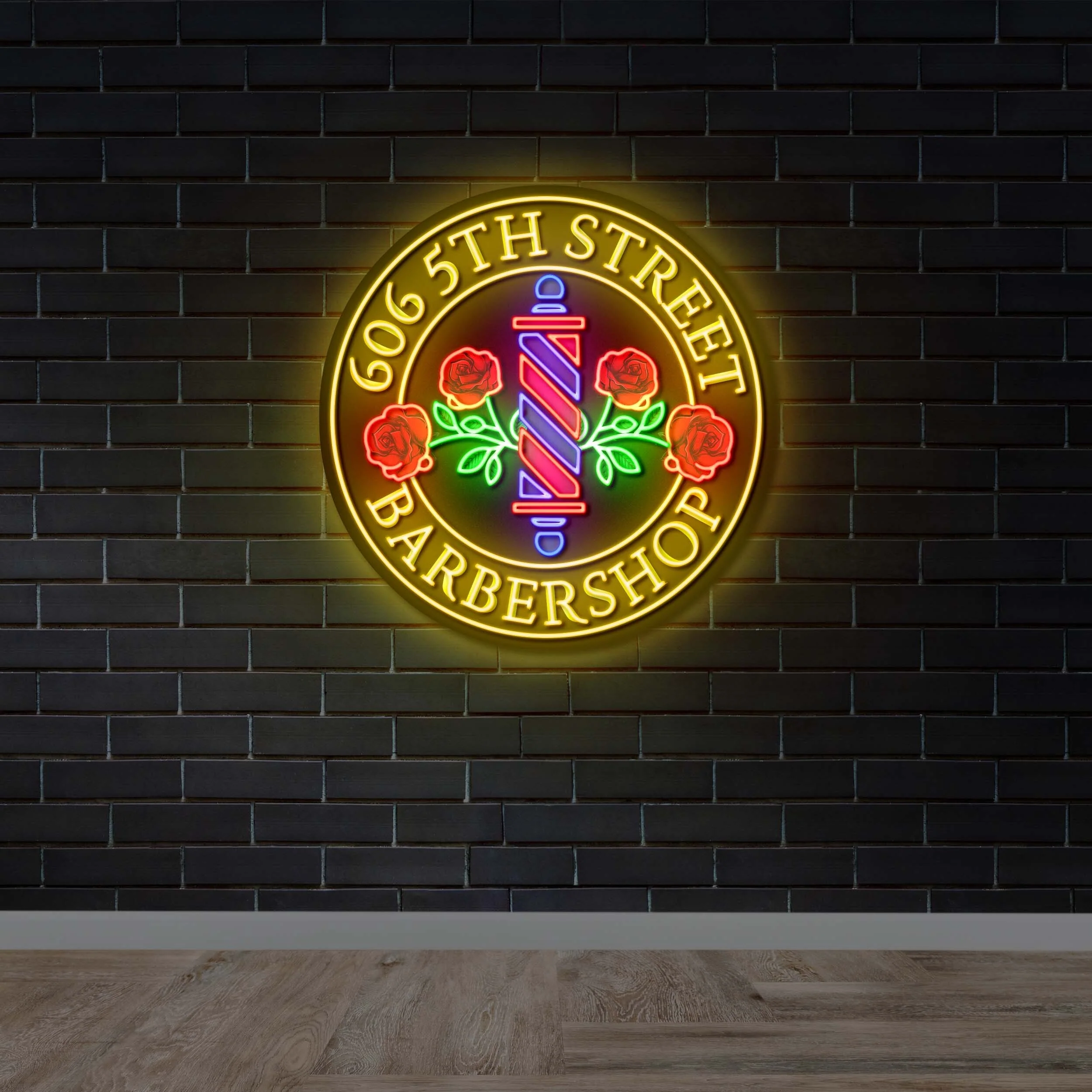 606 5th STREET BARBERSHOP - Premium Neon Artwork