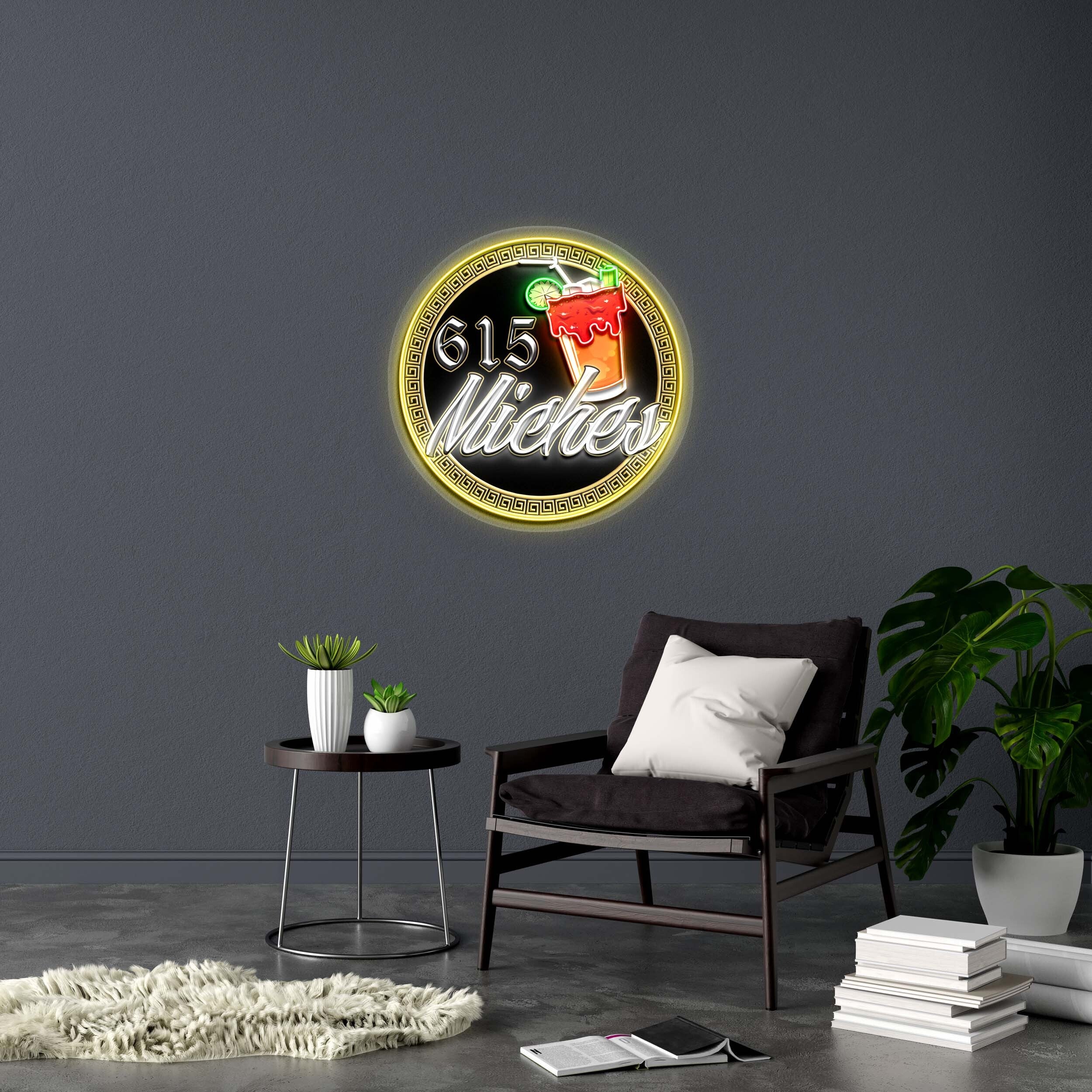 615 Miches - Premium Neon Artwork Â