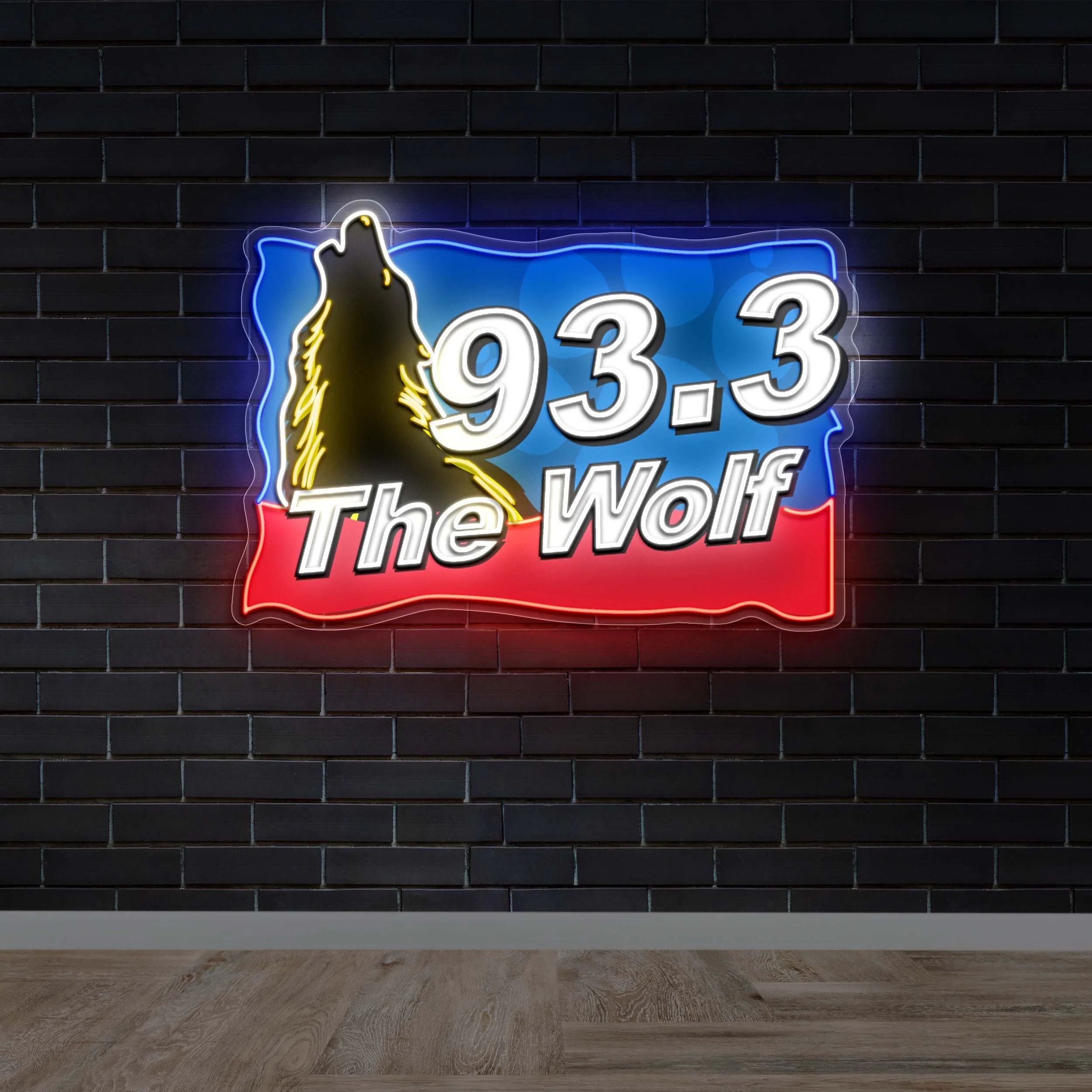 93.3 THE WOLF - Premium Neon Artwork
