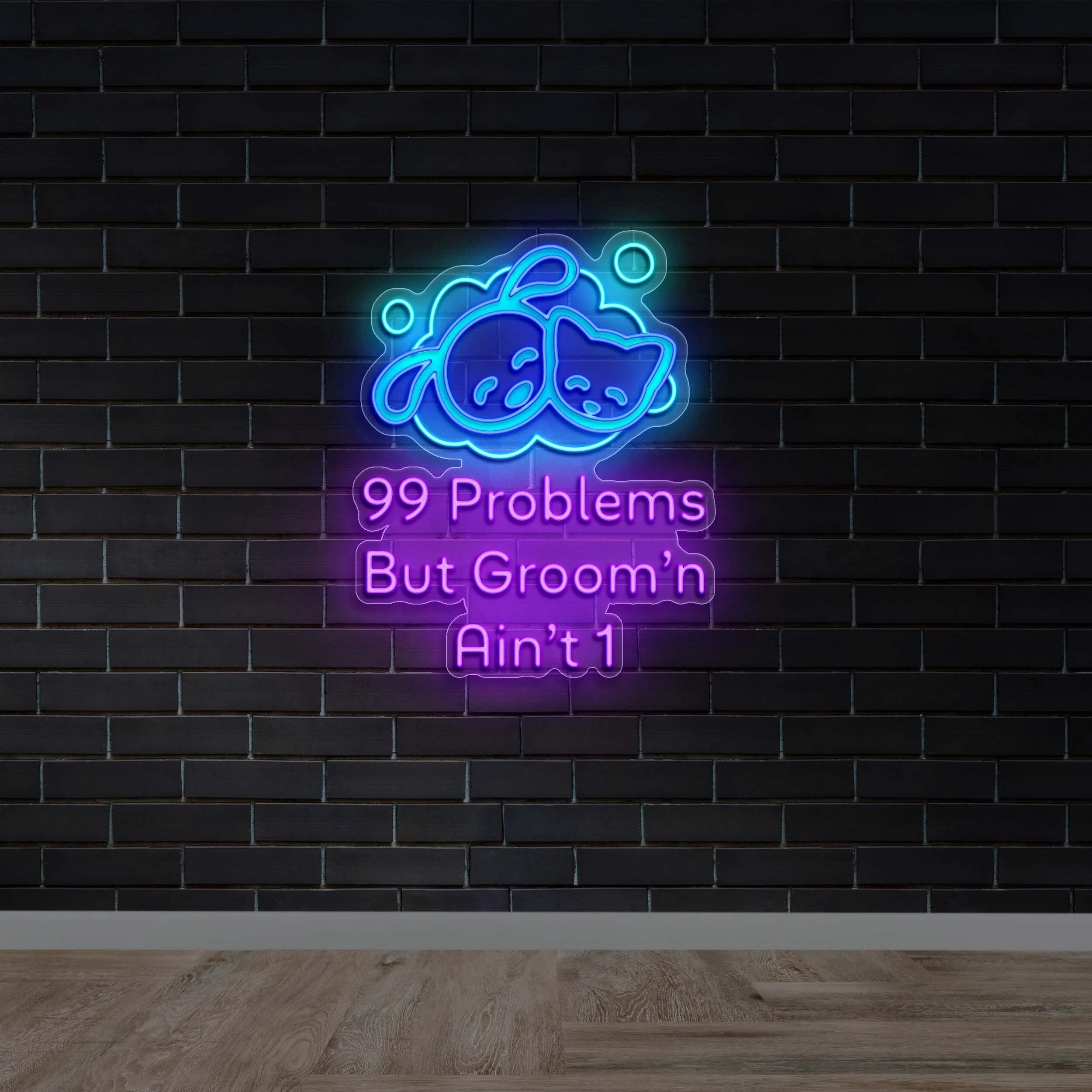 99 Problems But Groom'n Ain’t 1 - Premium Neon Artwork - Image 2