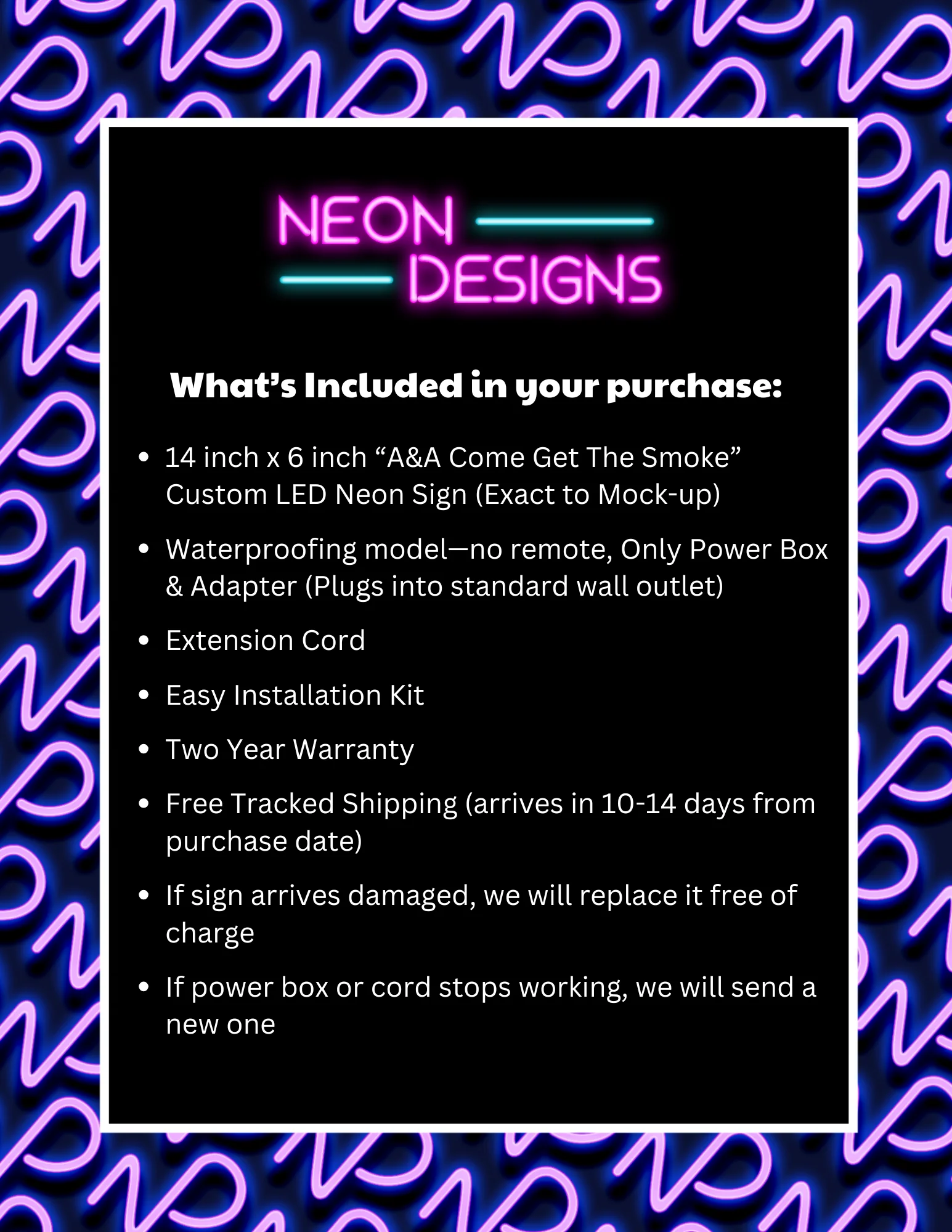 A&A Come Get The Smoke - Premium Neon Artwork - Image 2