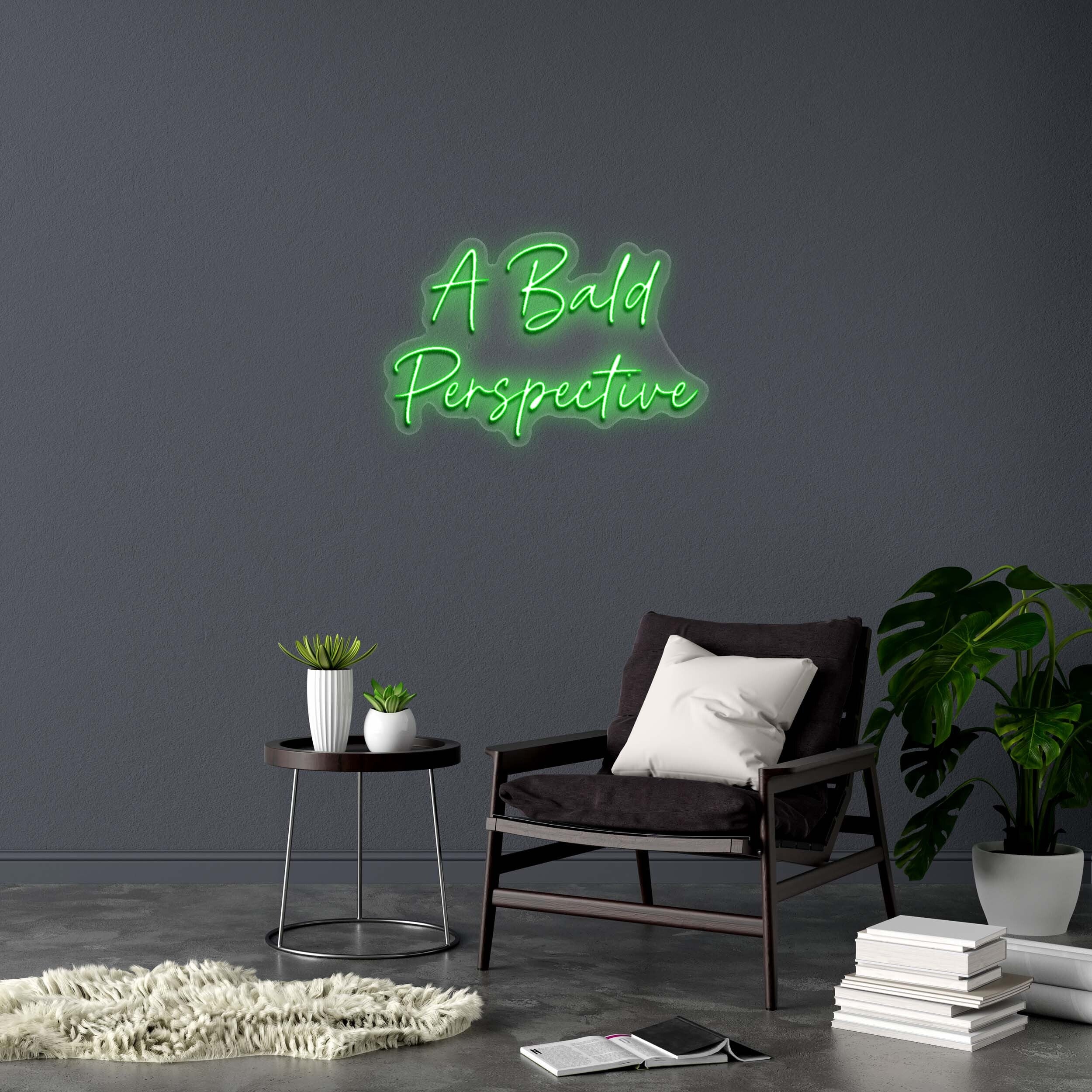 A Bald Perspective - Premium Neon Artwork