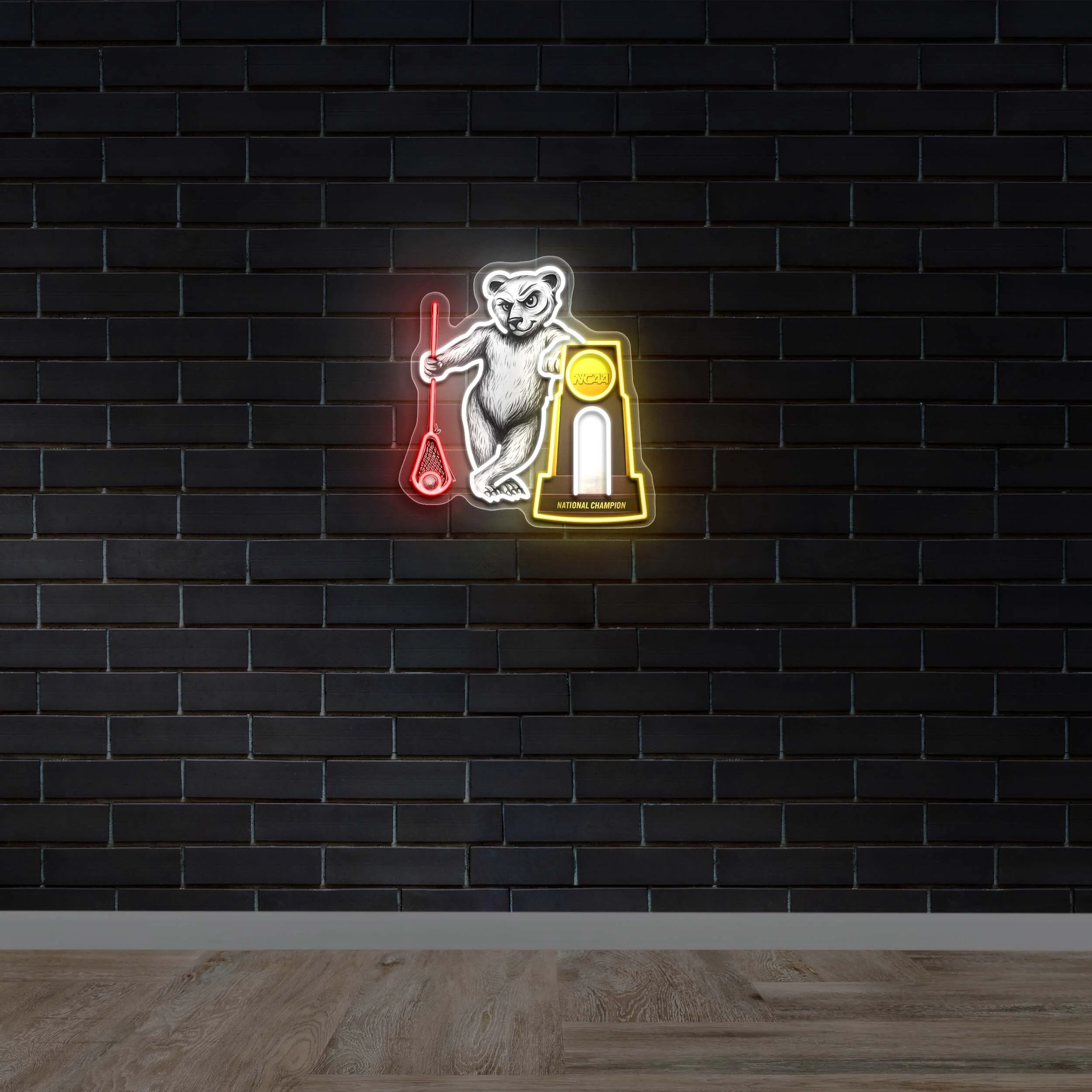 A bear with NCAA D1 trophy - Premium Neon Artwork - Image 2