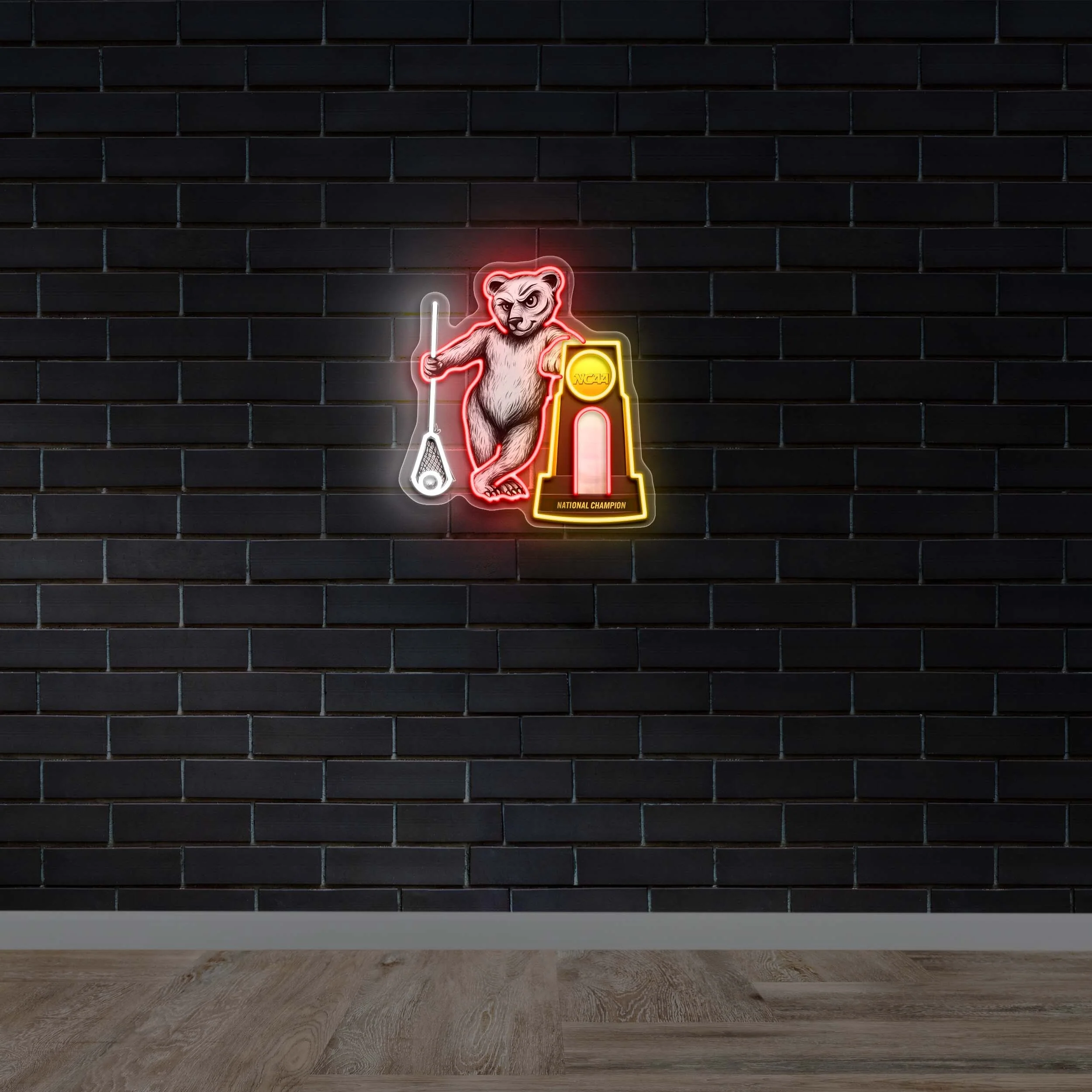 A bear with NCAA D1 trophy - Premium Neon Artwork - Image 3