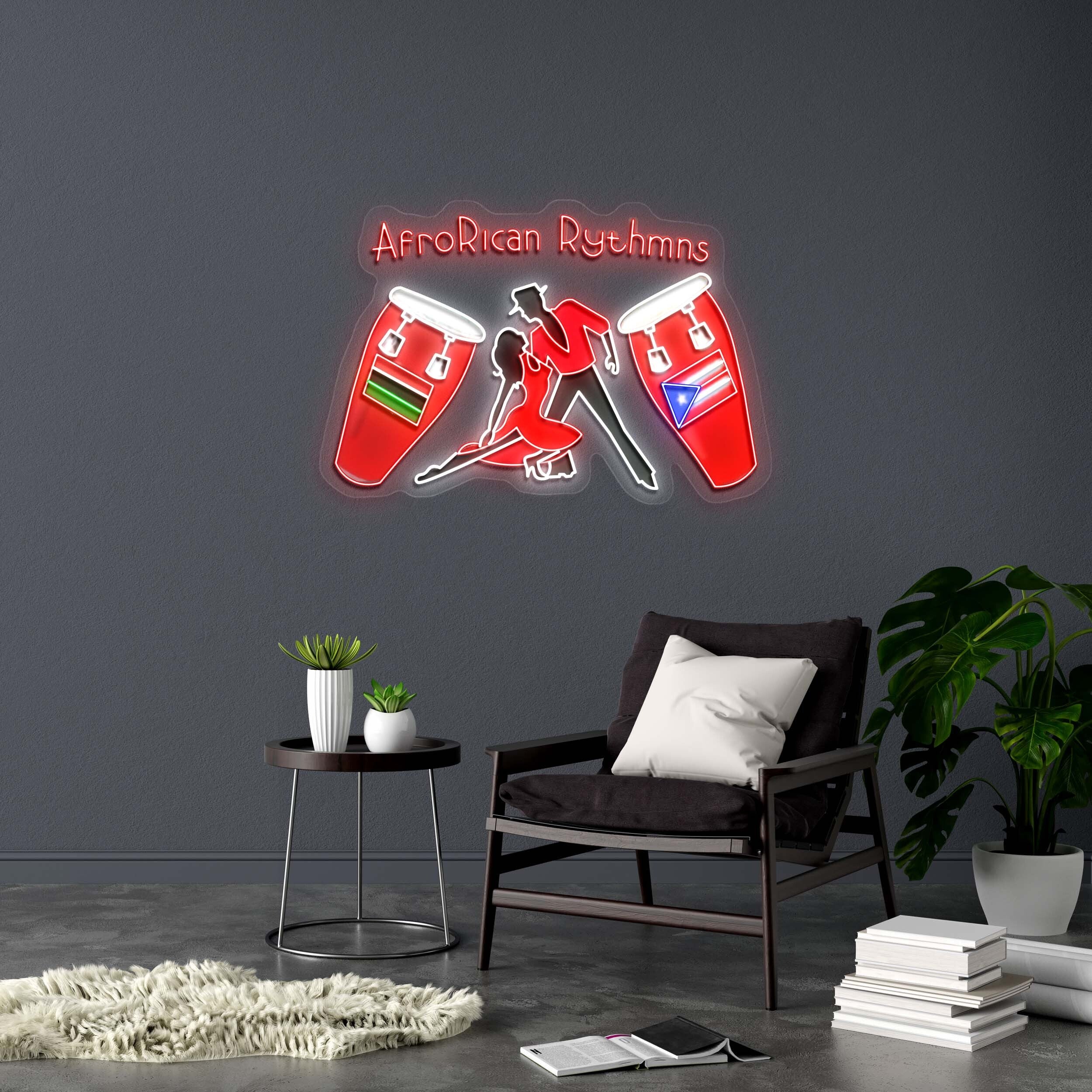 AfroRican Rythmns - Premium Neon Artwork