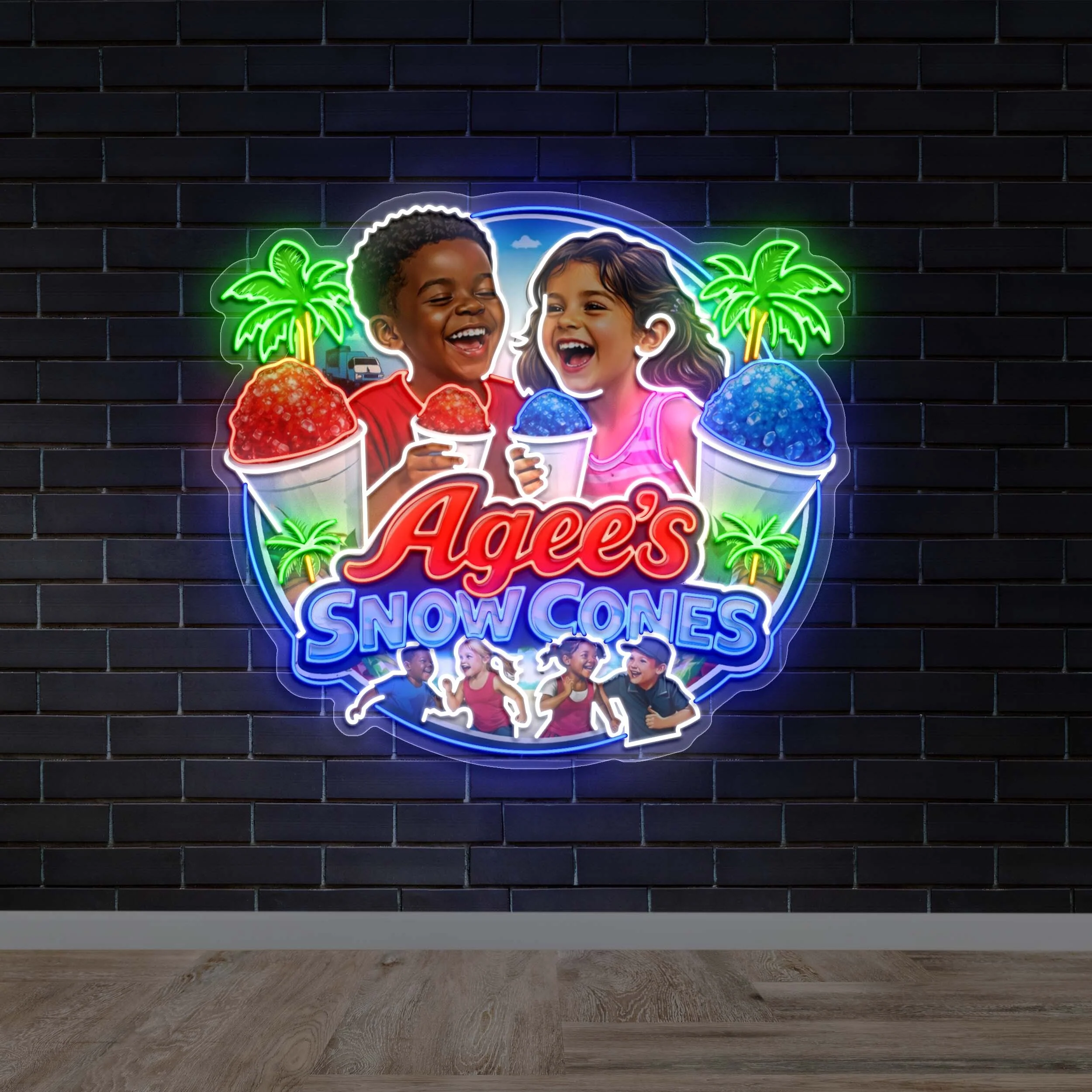 Agee's Snow Cones - Premium Neon Artwork