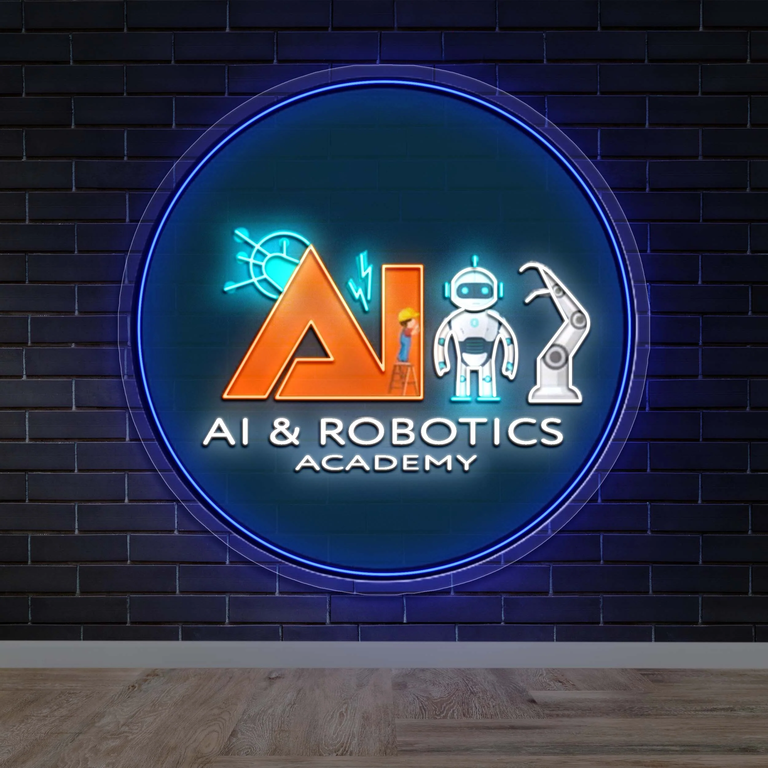 AI & Robotics Academy logo only - Premium Neon Artwork