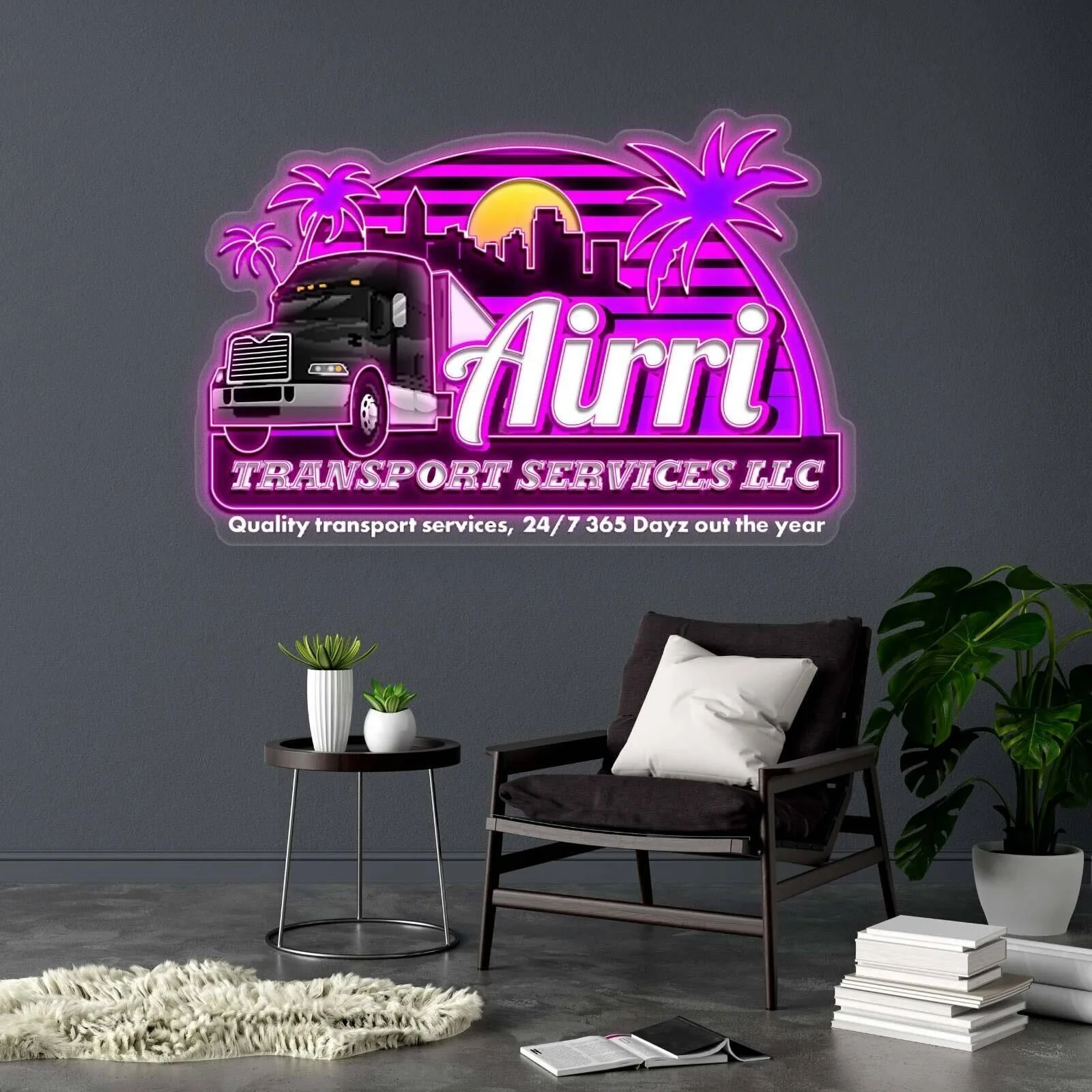 Airri TRANSPORT SERVICES LLC - Premium Neon Artwork