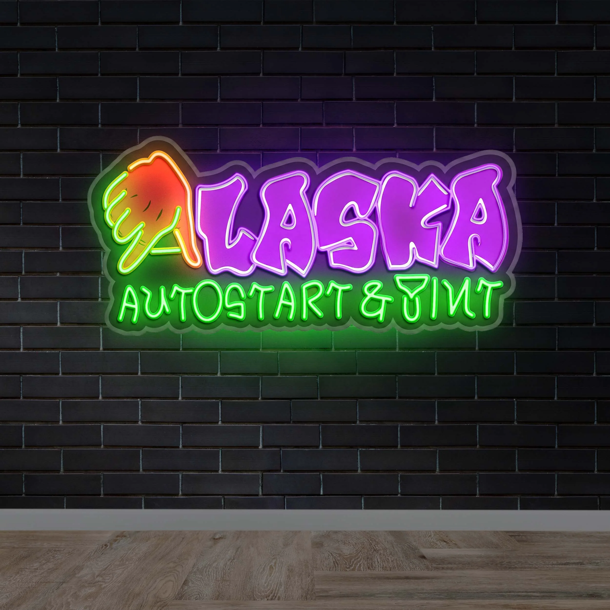ALASKA AUSTOSTART & TINT | 2nd Version - Premium Neon Artwork