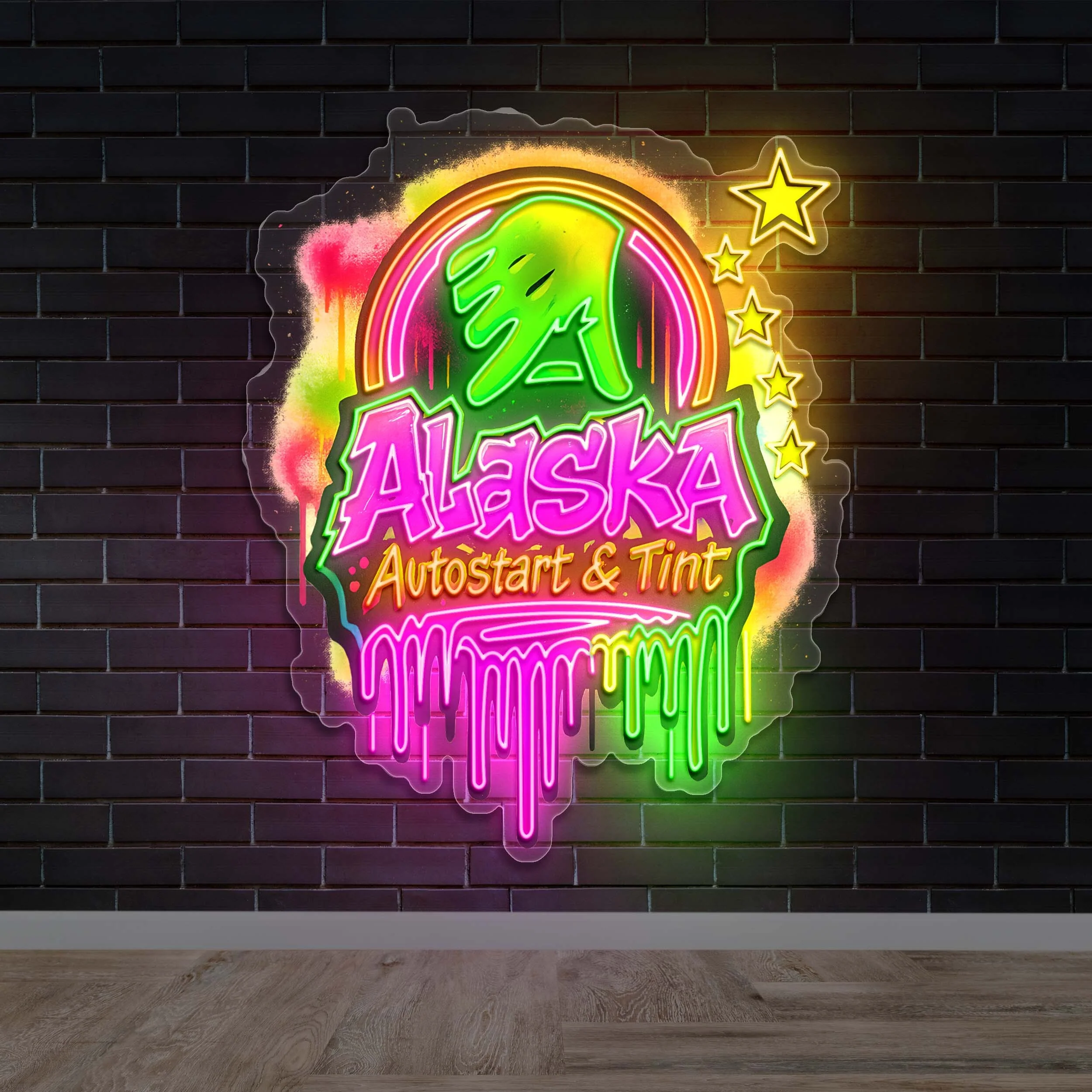 Alaska Autostart & Tint – Premium Neon Artwork
