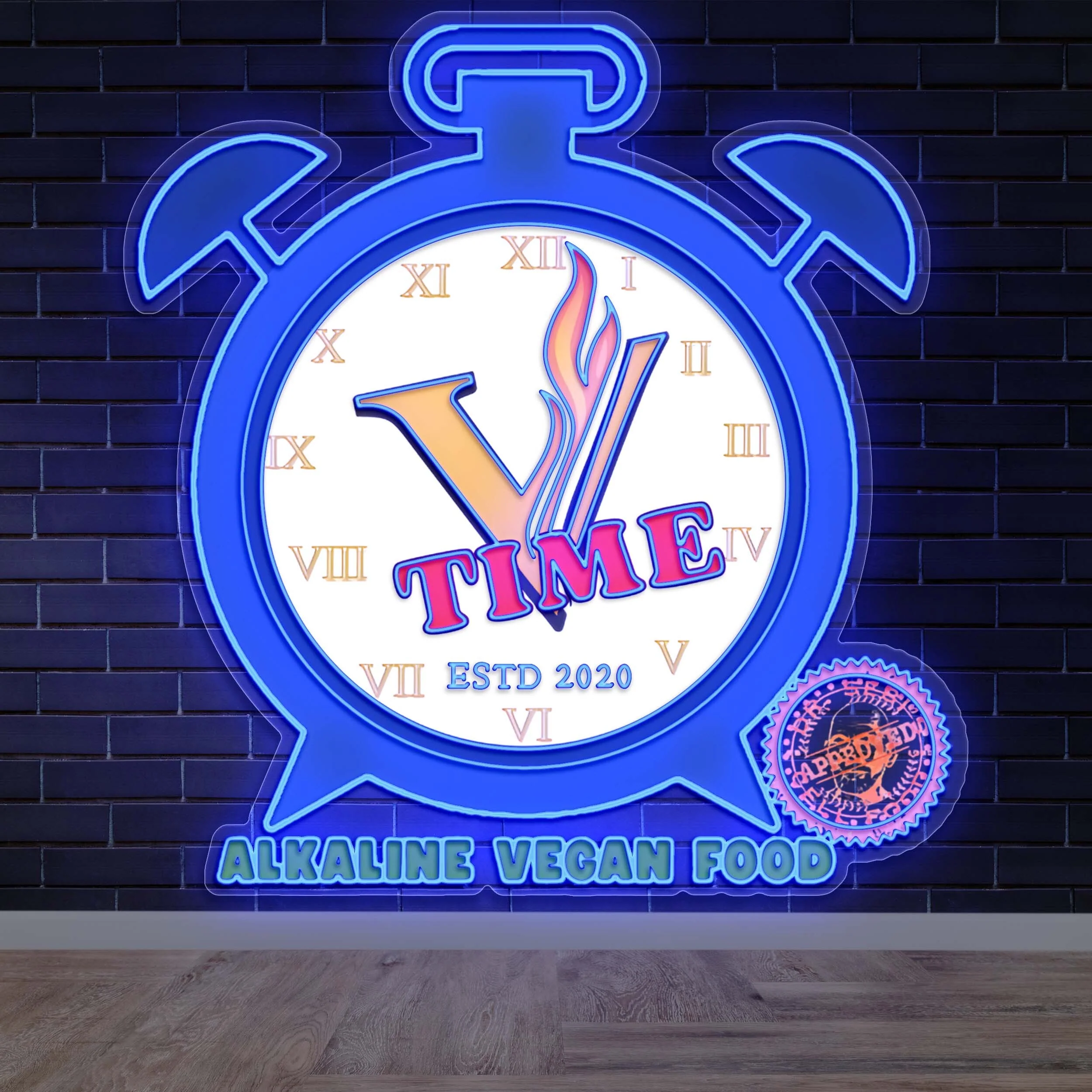 Alkaline Vegan Food - Premium Neon Artwork