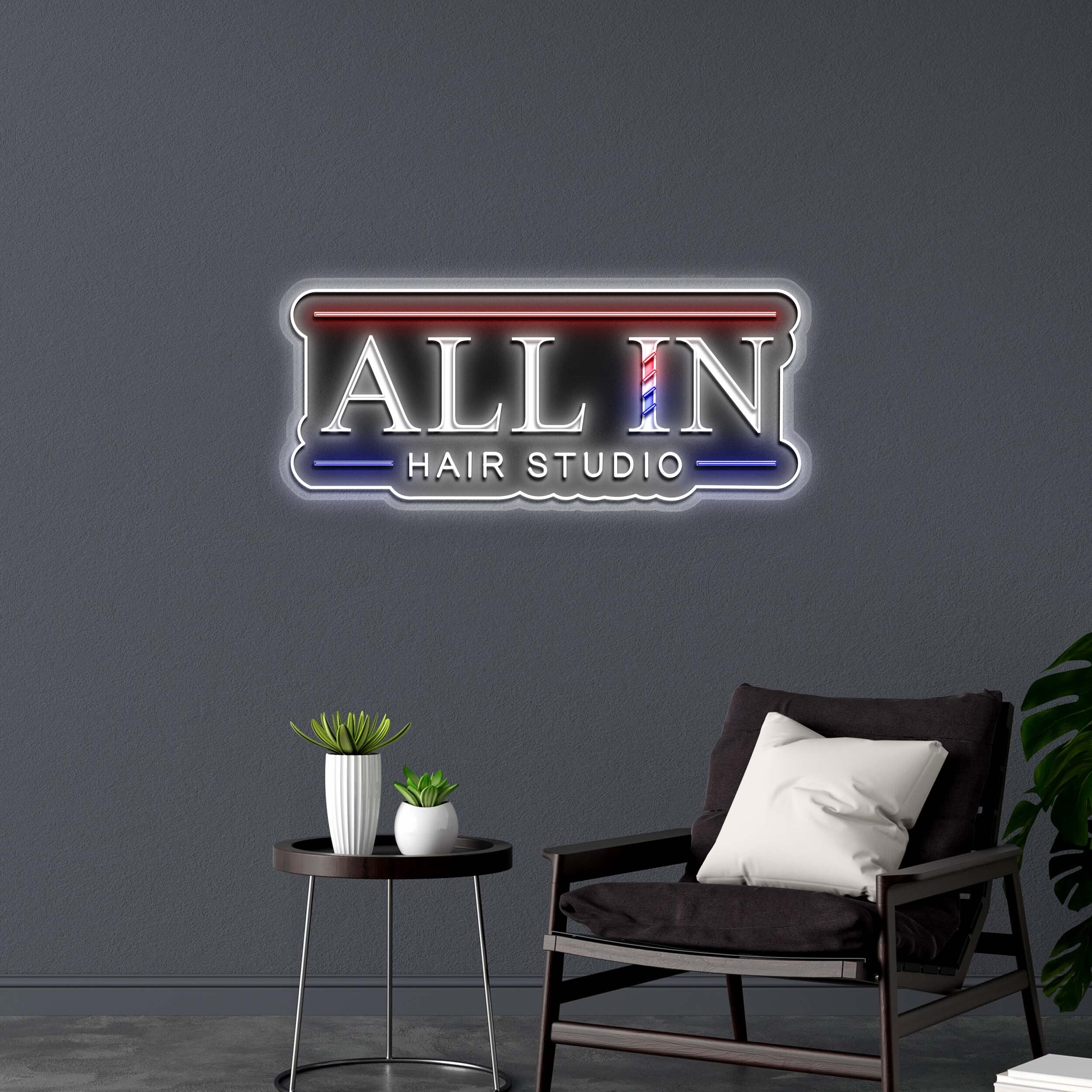 ALL IN HAIR STUDIO - Premium Neon Artwork