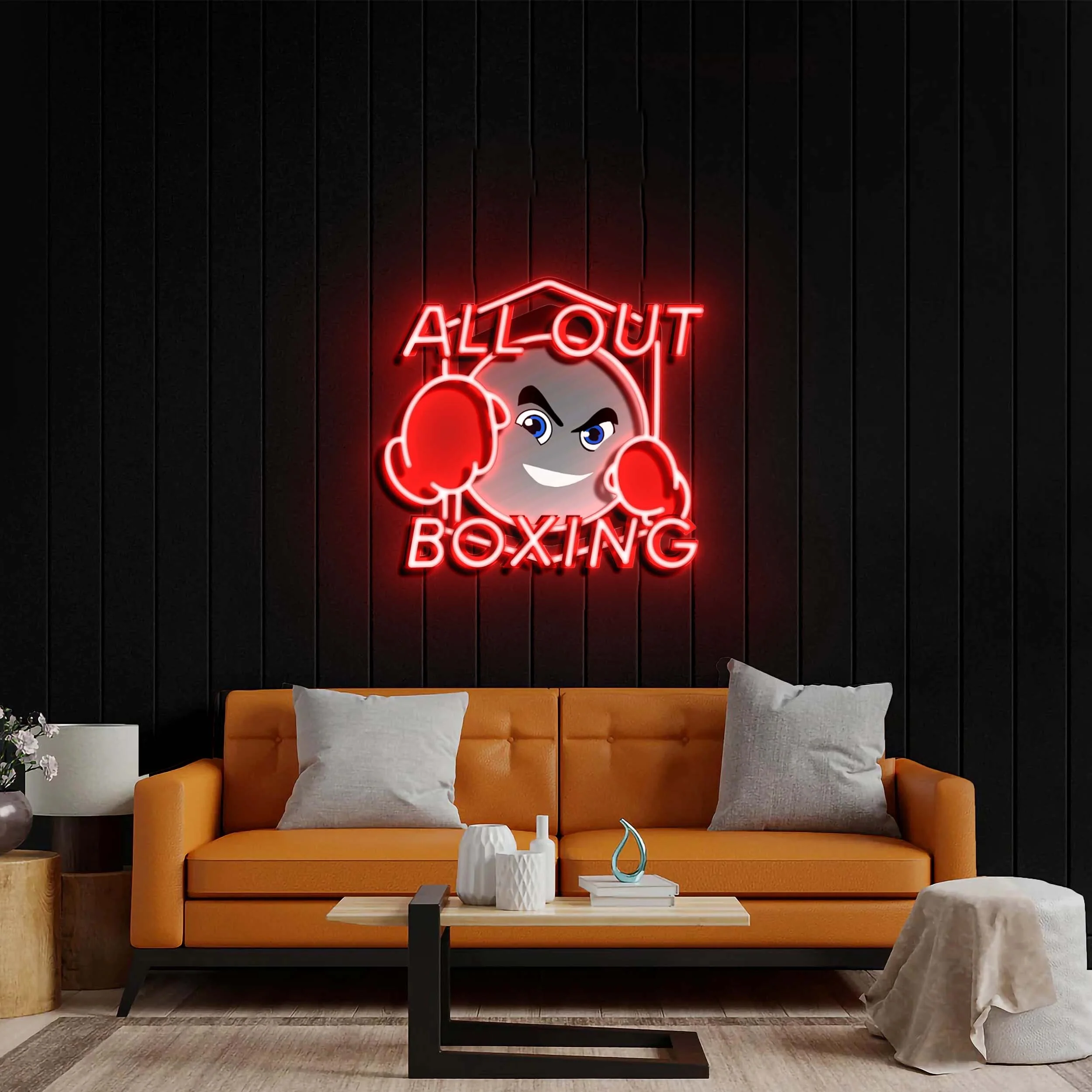 All Out Boxing - Premium Neon Artwork