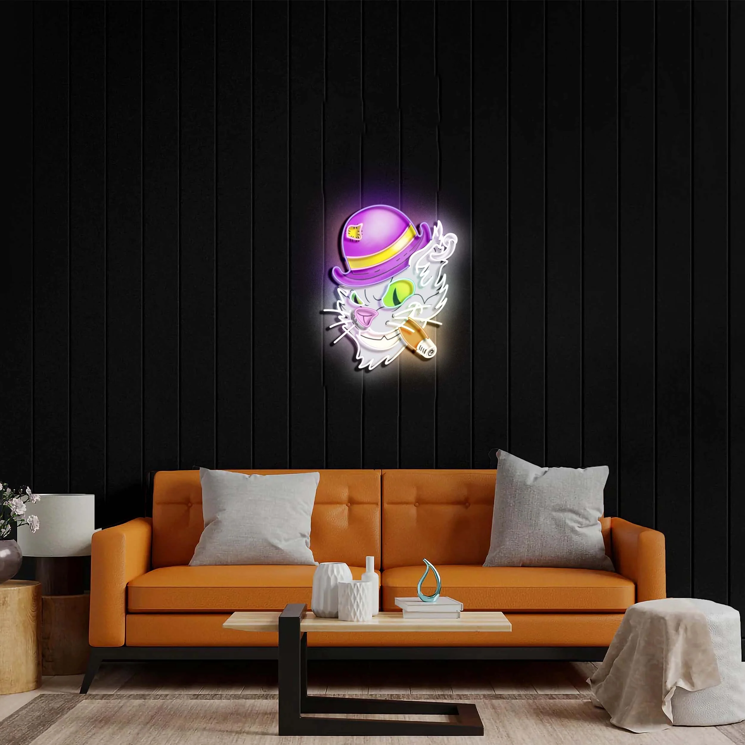 Alley Cat Tattoo - Premium Neon Artwork
