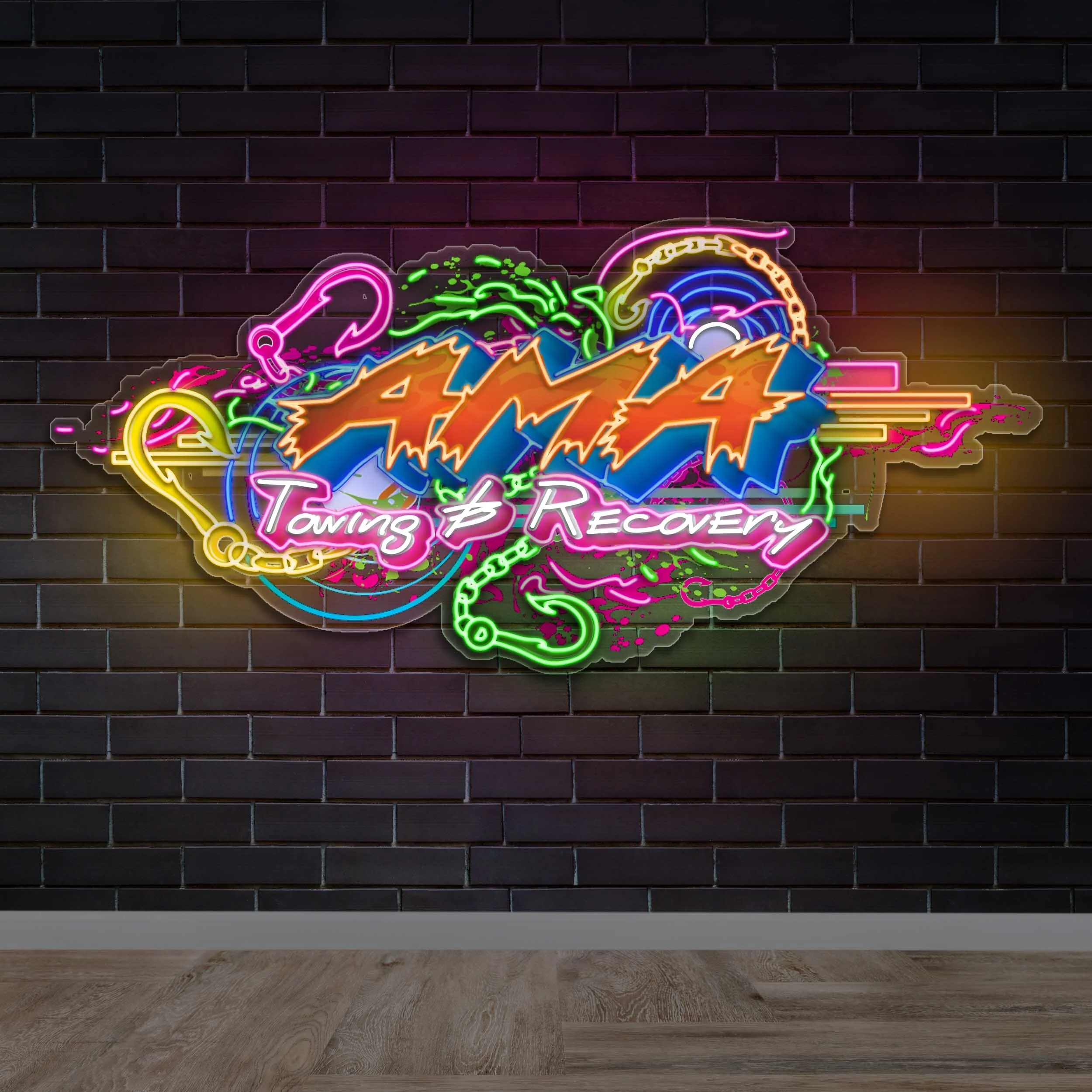 AMA Towing & Recovery - Premium Neon Artwork
