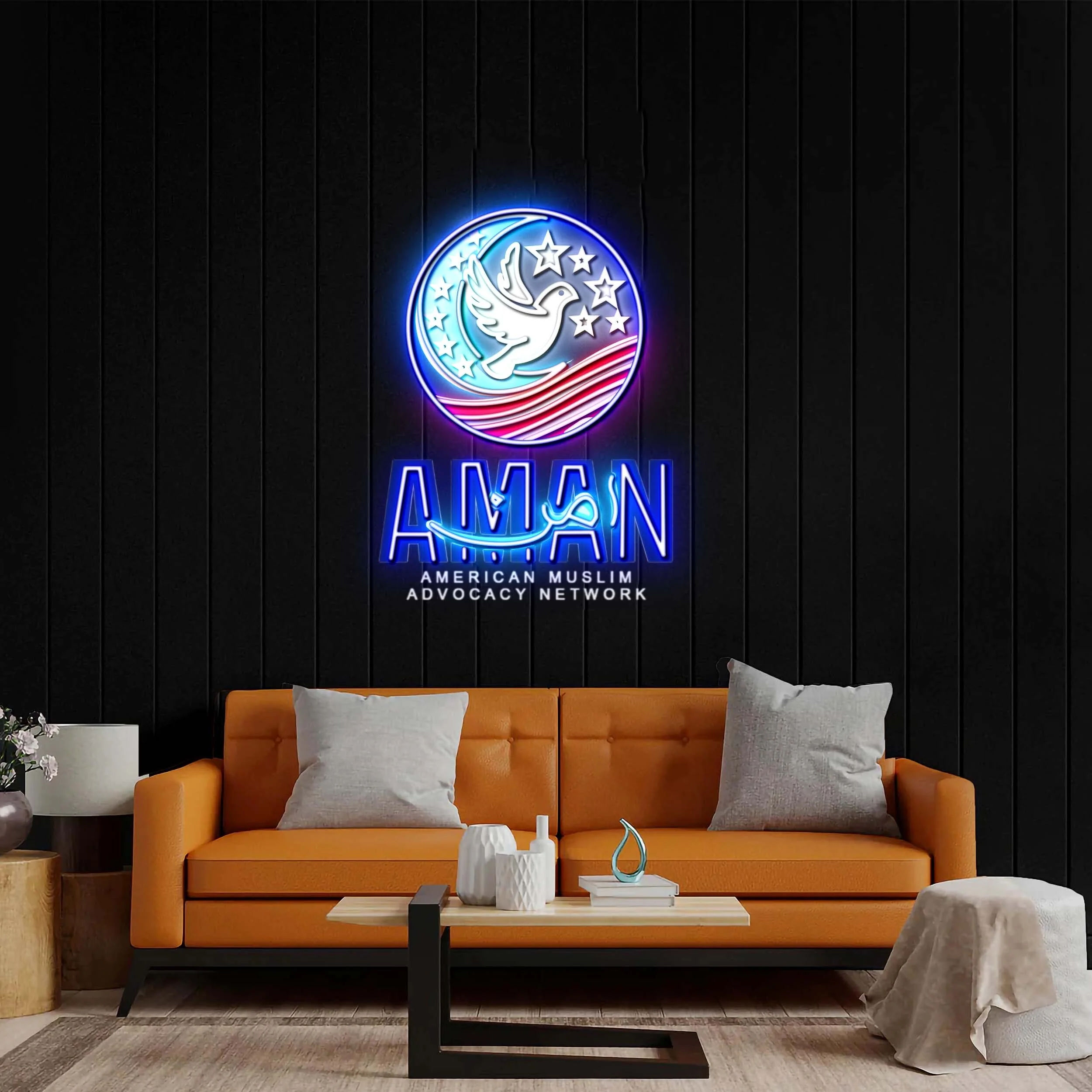 AMAN - Premium Neon Artwork