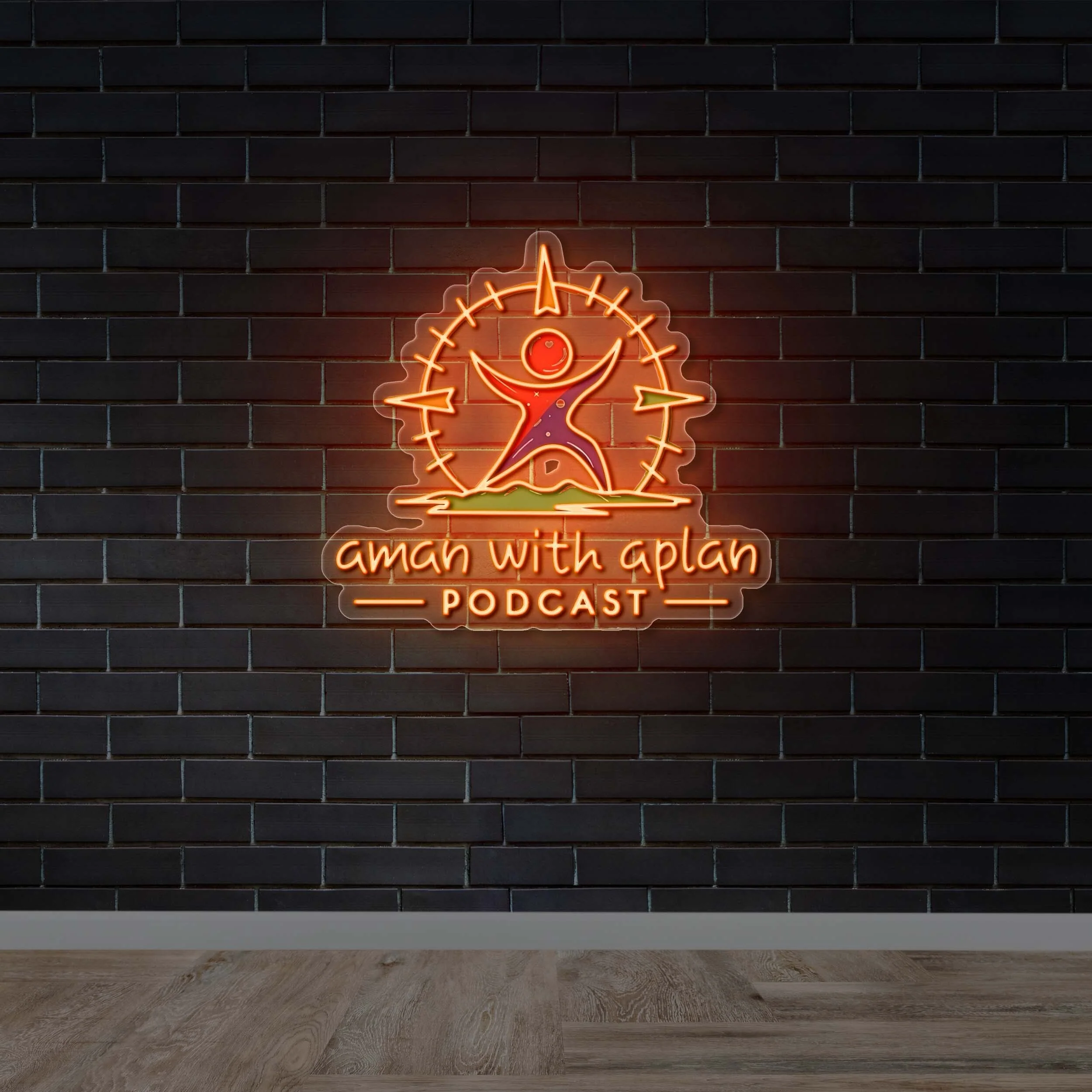 aman with aplan PODCAST - Premium Neon Artwork