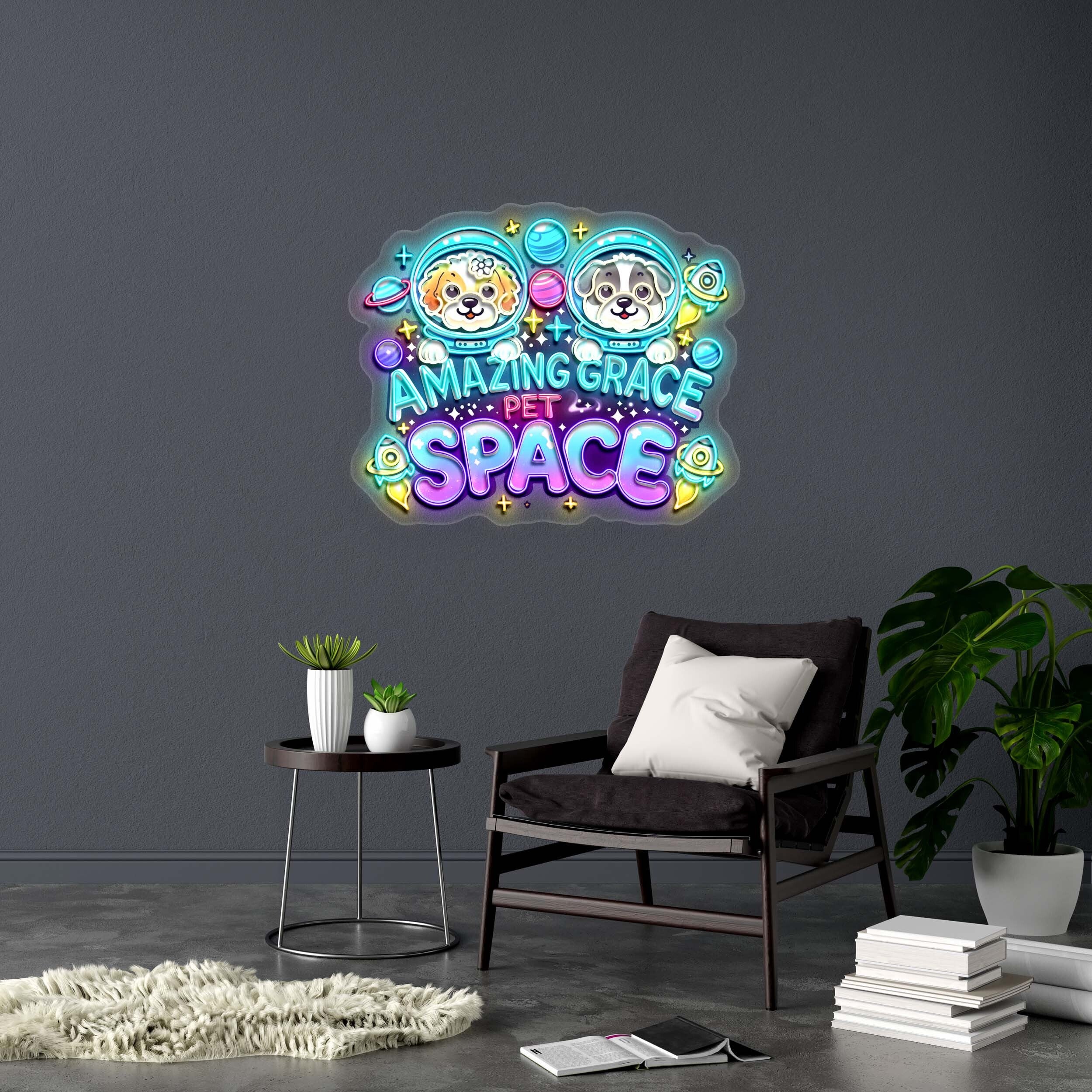 AMAZING GRACE PET SPACE - Premium Neon Artwork