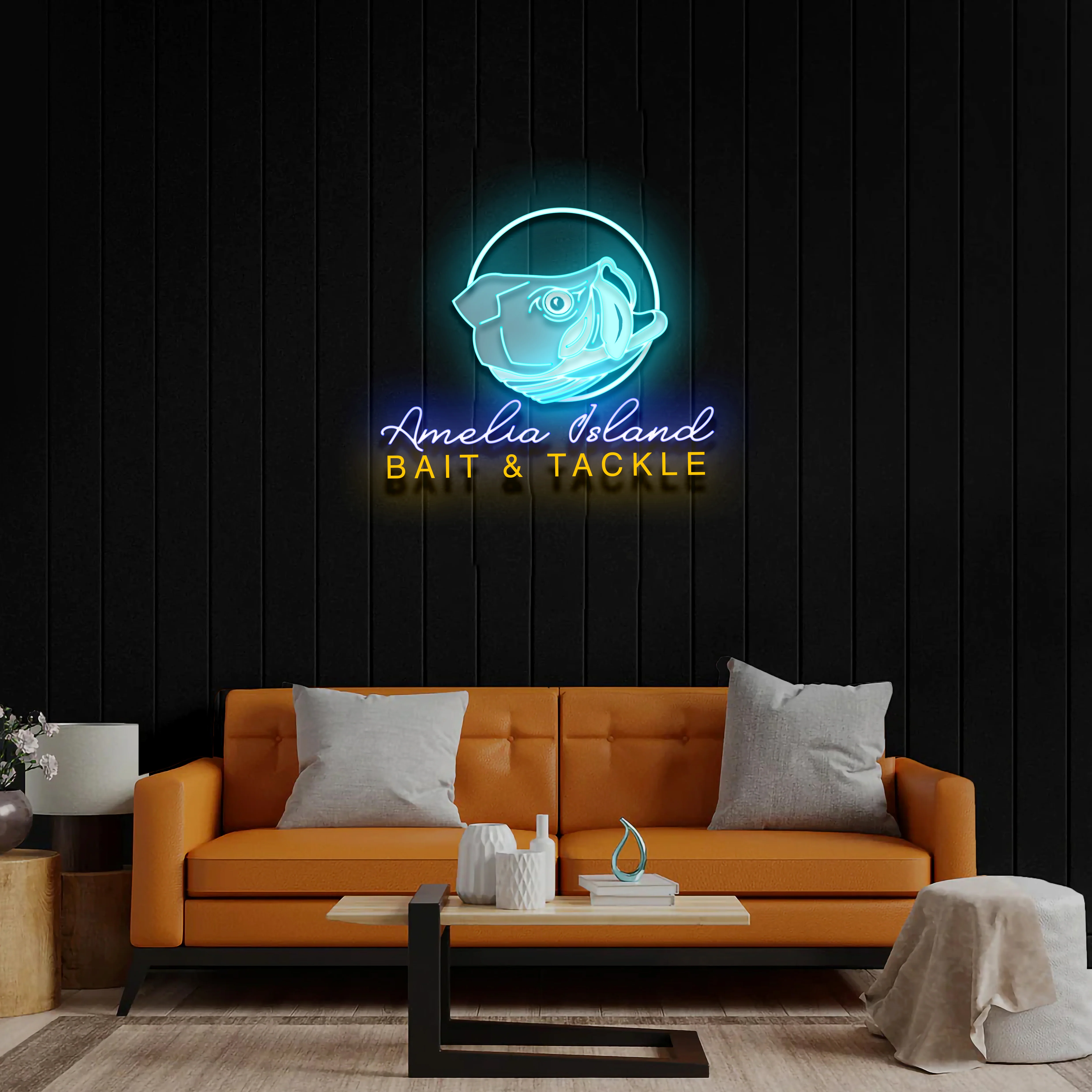 Amelia Island Bait & Tackle - Premium Neon Artwork