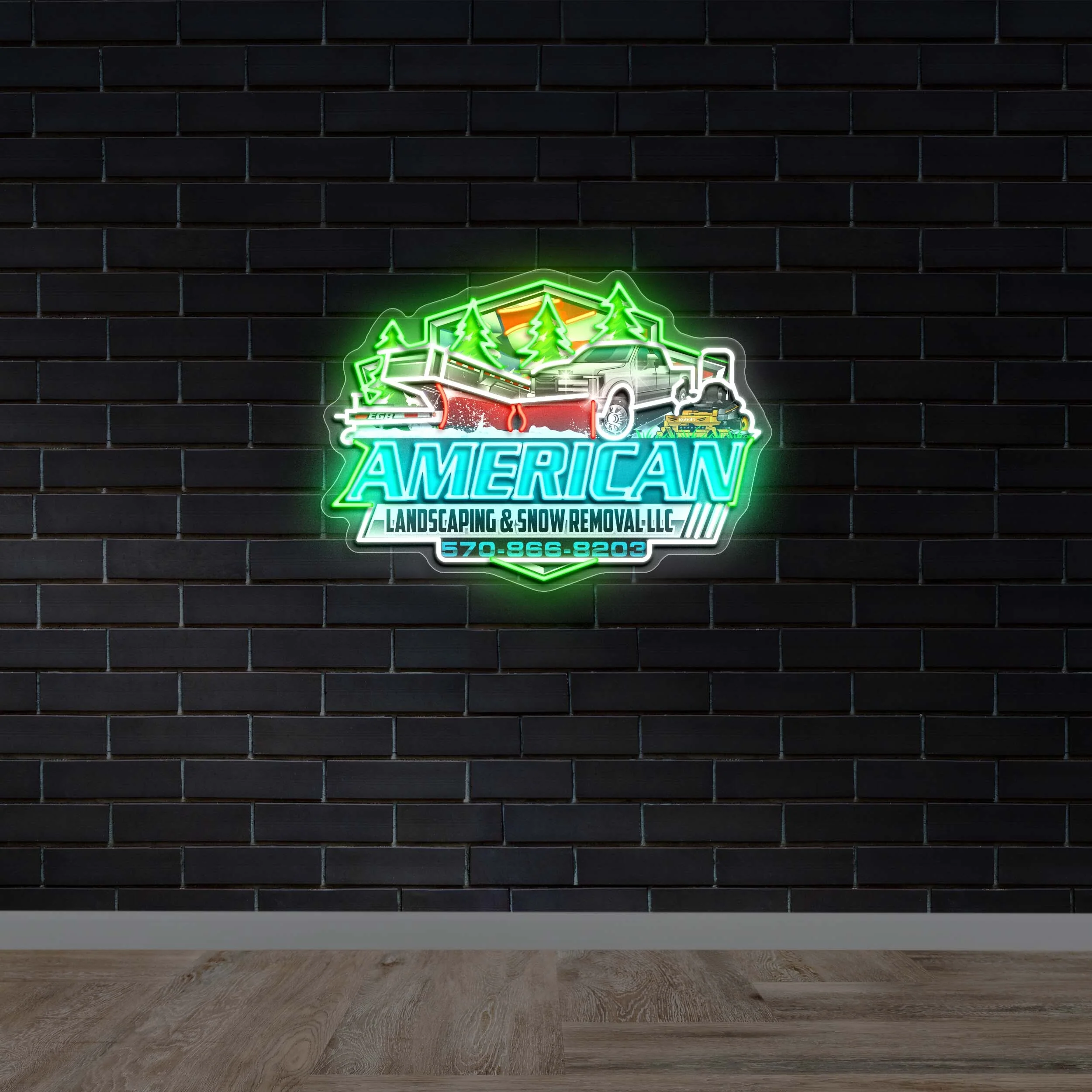 American Landscaping & Snow Removal LLC - Premium Neon Artwork