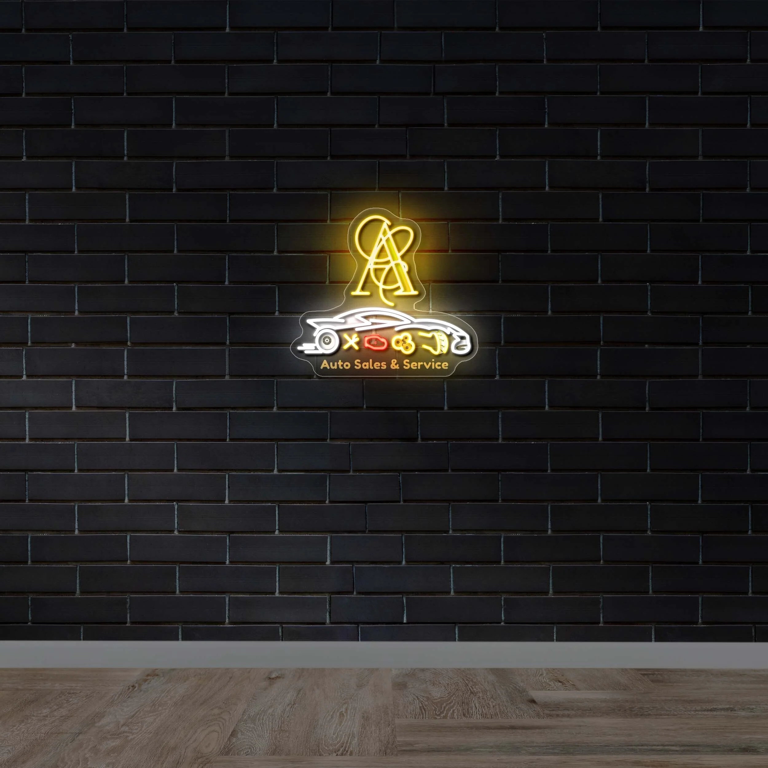 AR Auto Sales & Service – Premium Neon Artwork