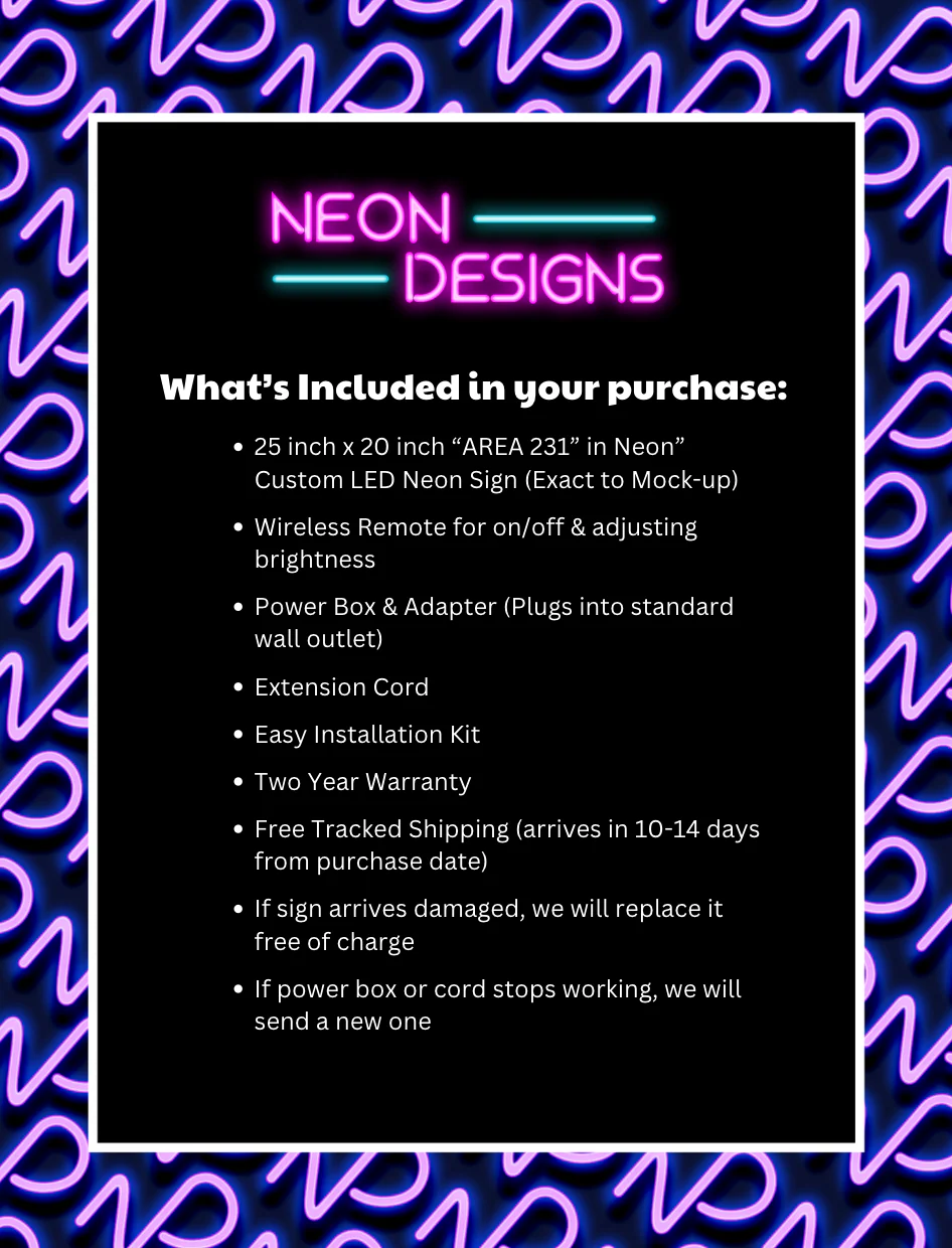 AREA 231 - Premium Neon Artwork - Image 2