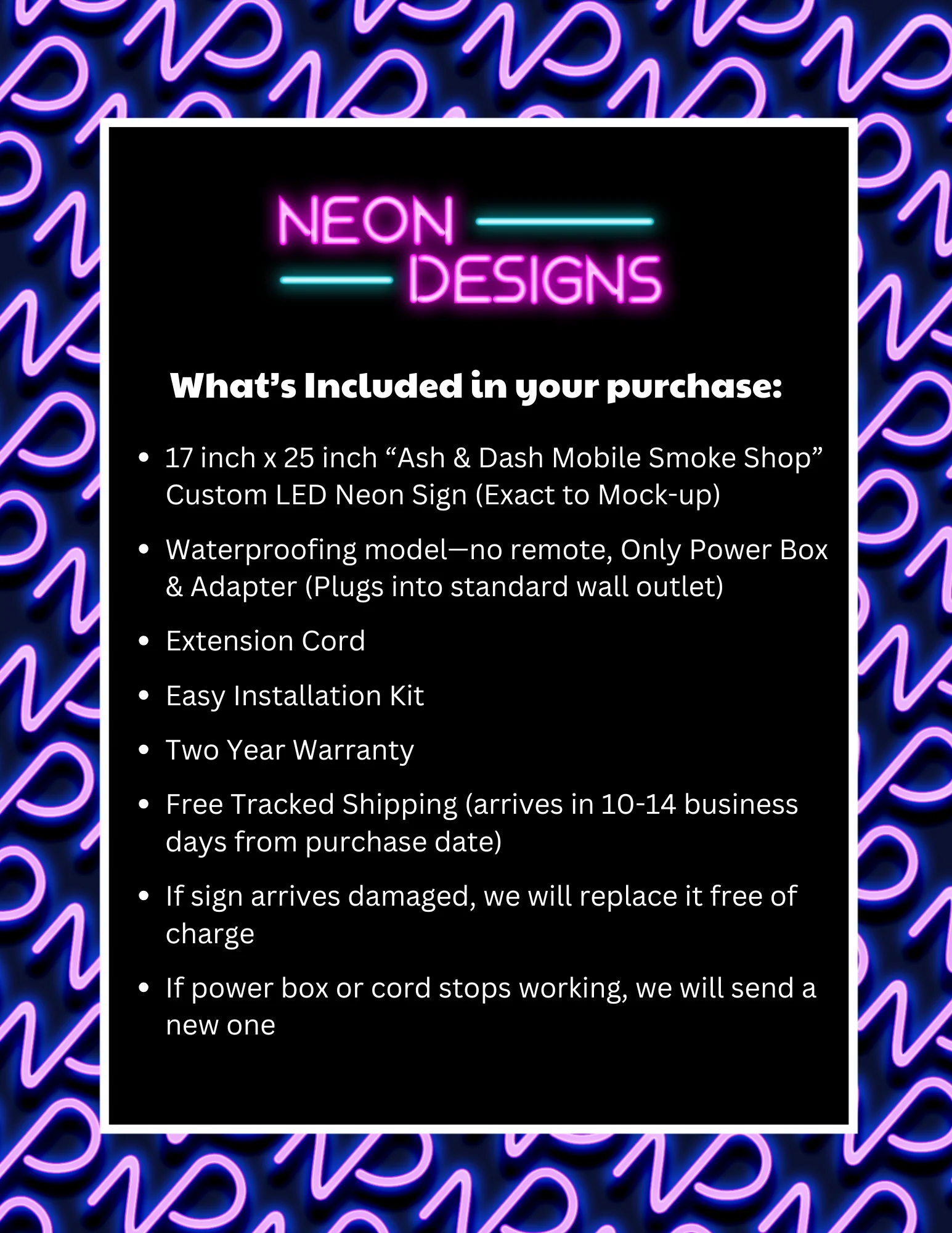 Ash & Dash Mobile Smoke Shop - Premium Neon Artwork - Image 2