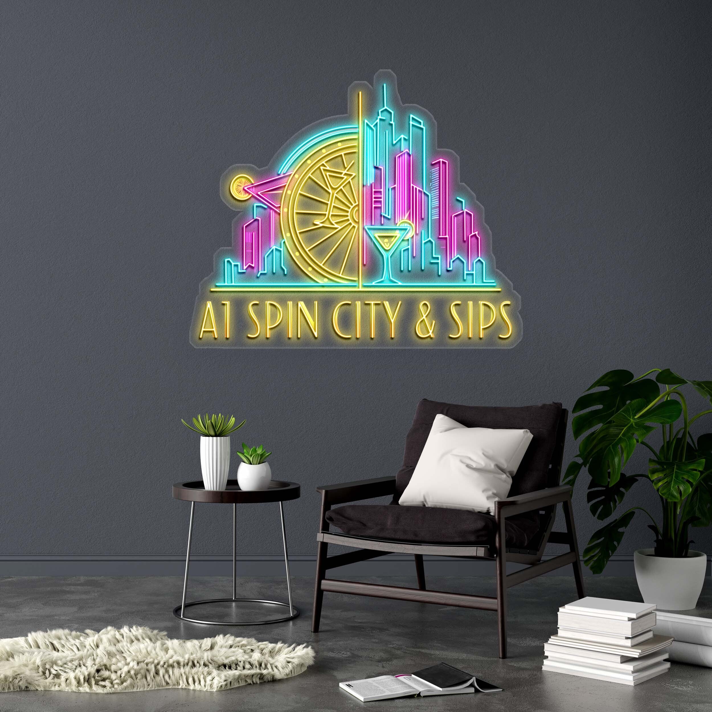 AT SPIN CITY & SIPS - Premium Neon Artwork