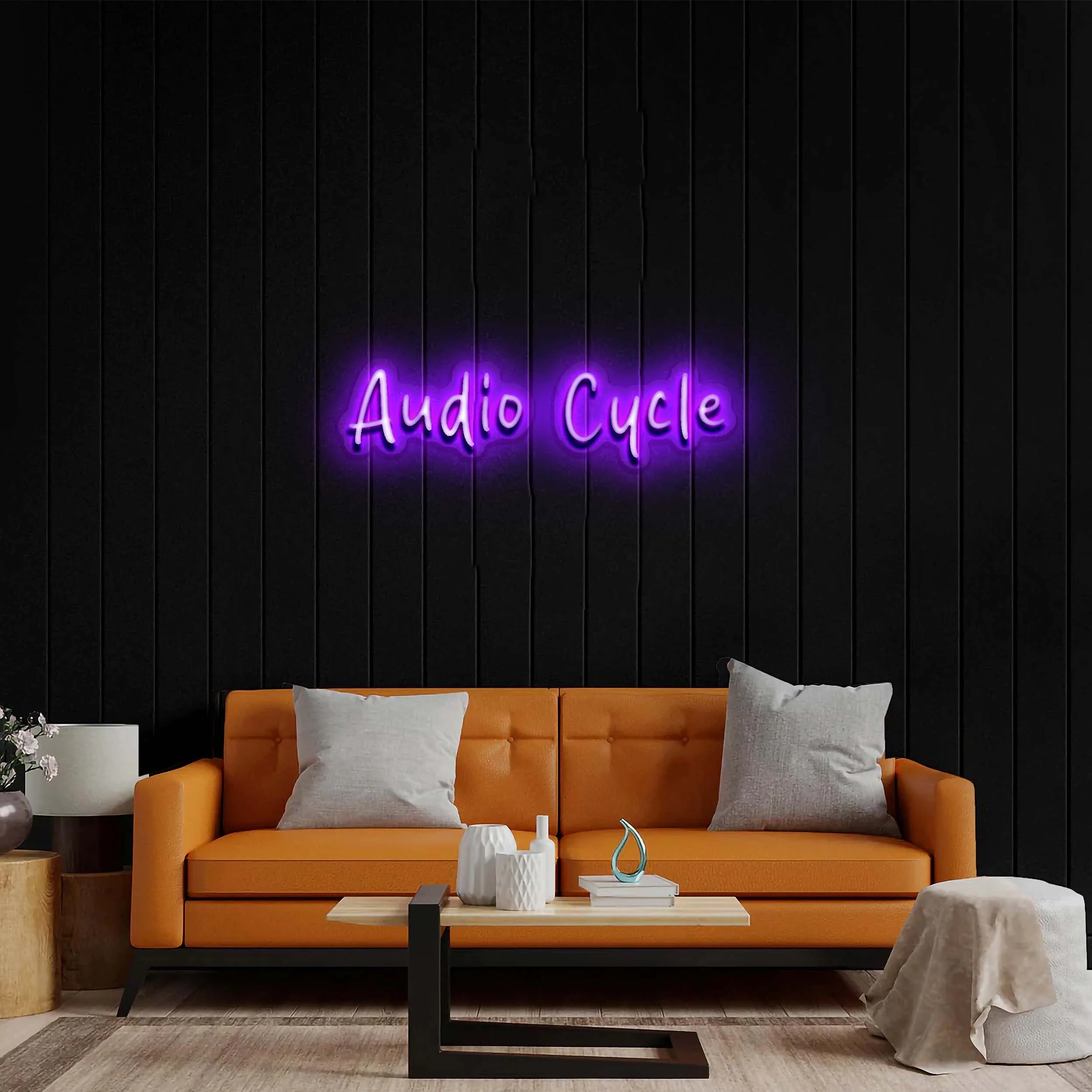 Audio Cycle - Premium Neon Artwork