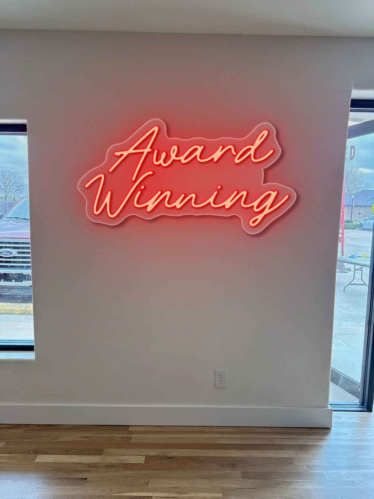 Award Winning (2 rows, cursive) - Premium Neon Artwork - Image 2