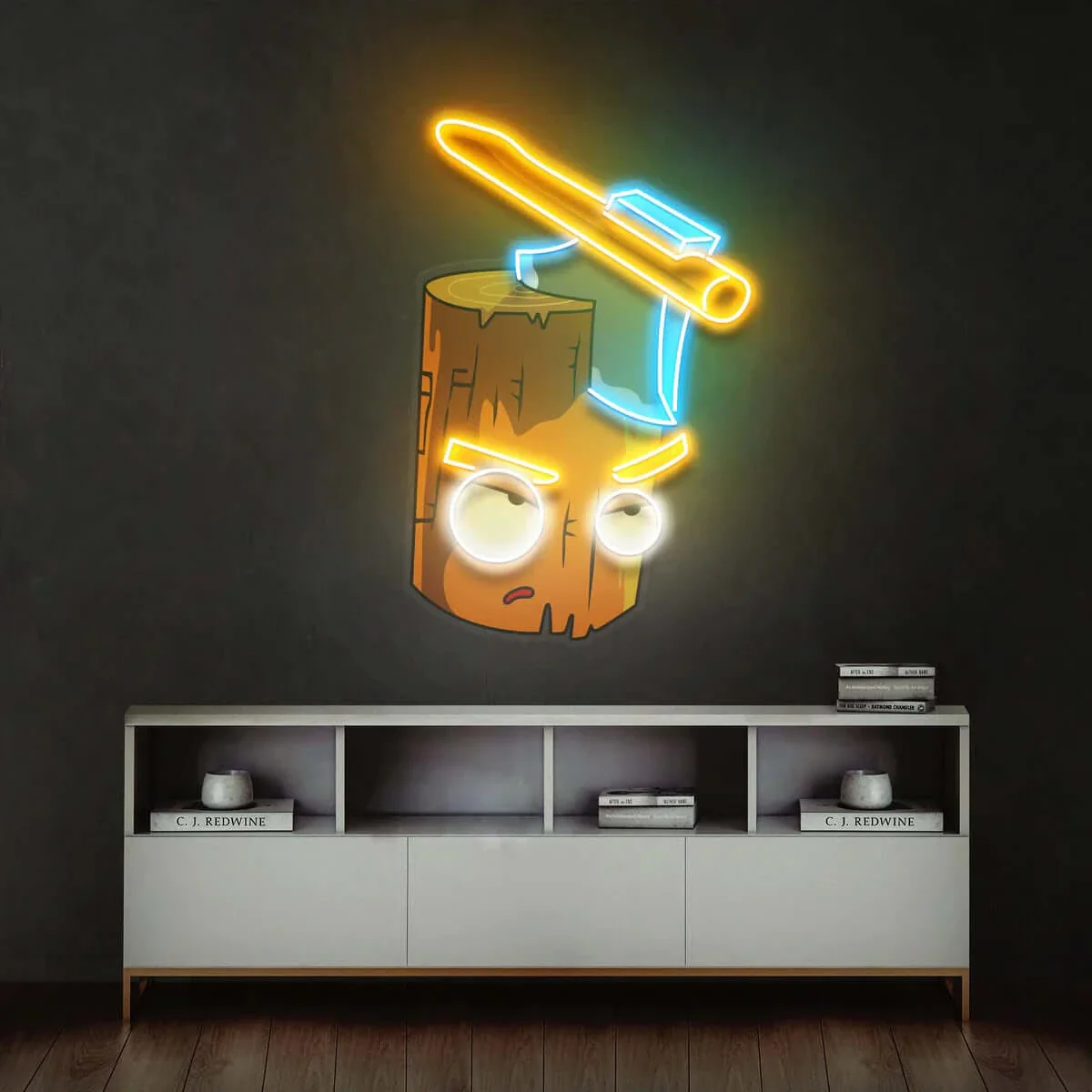 Axe vs. Wood - Premium Neon Artwork - Image 2
