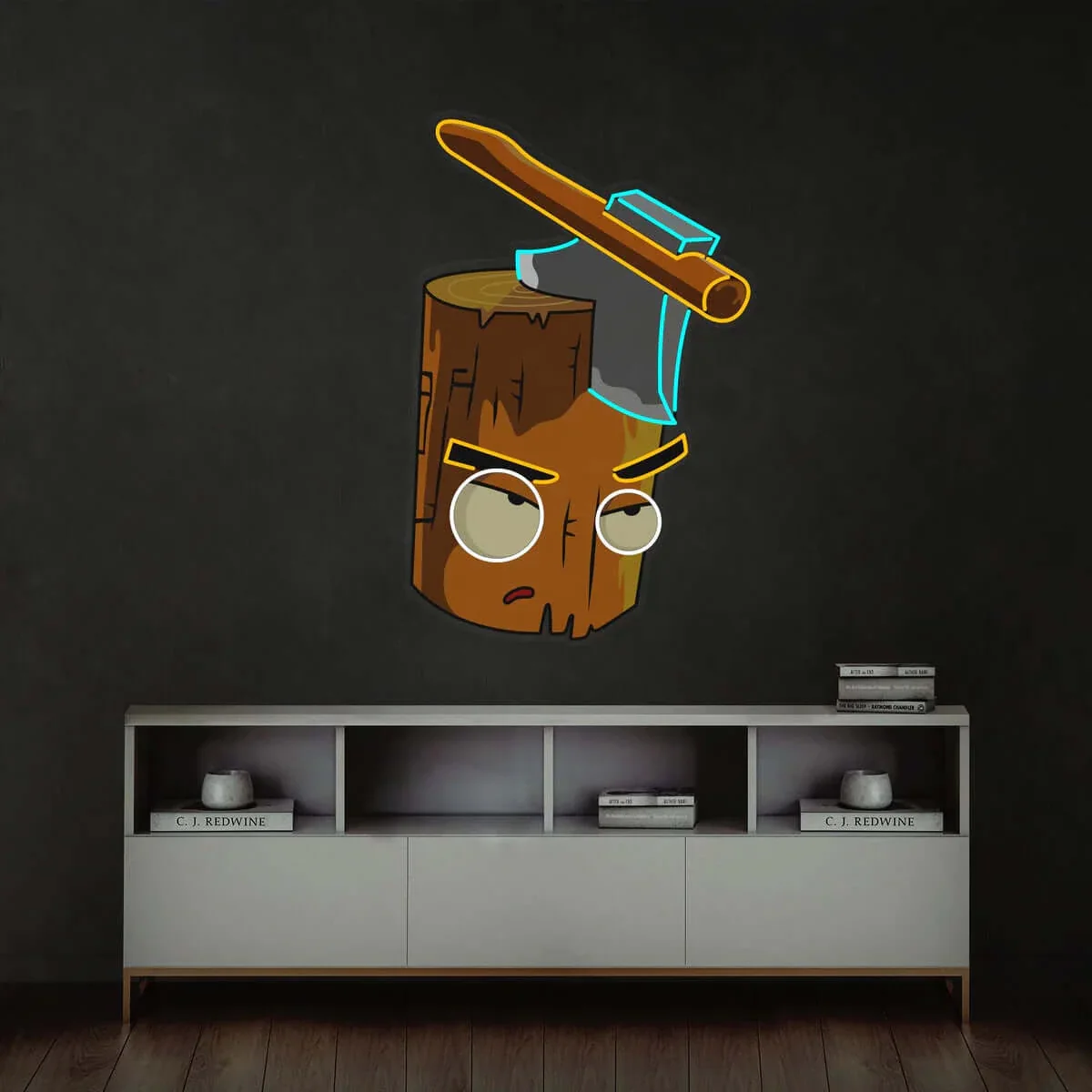 Axe vs. Wood - Premium Neon Artwork - Image 3