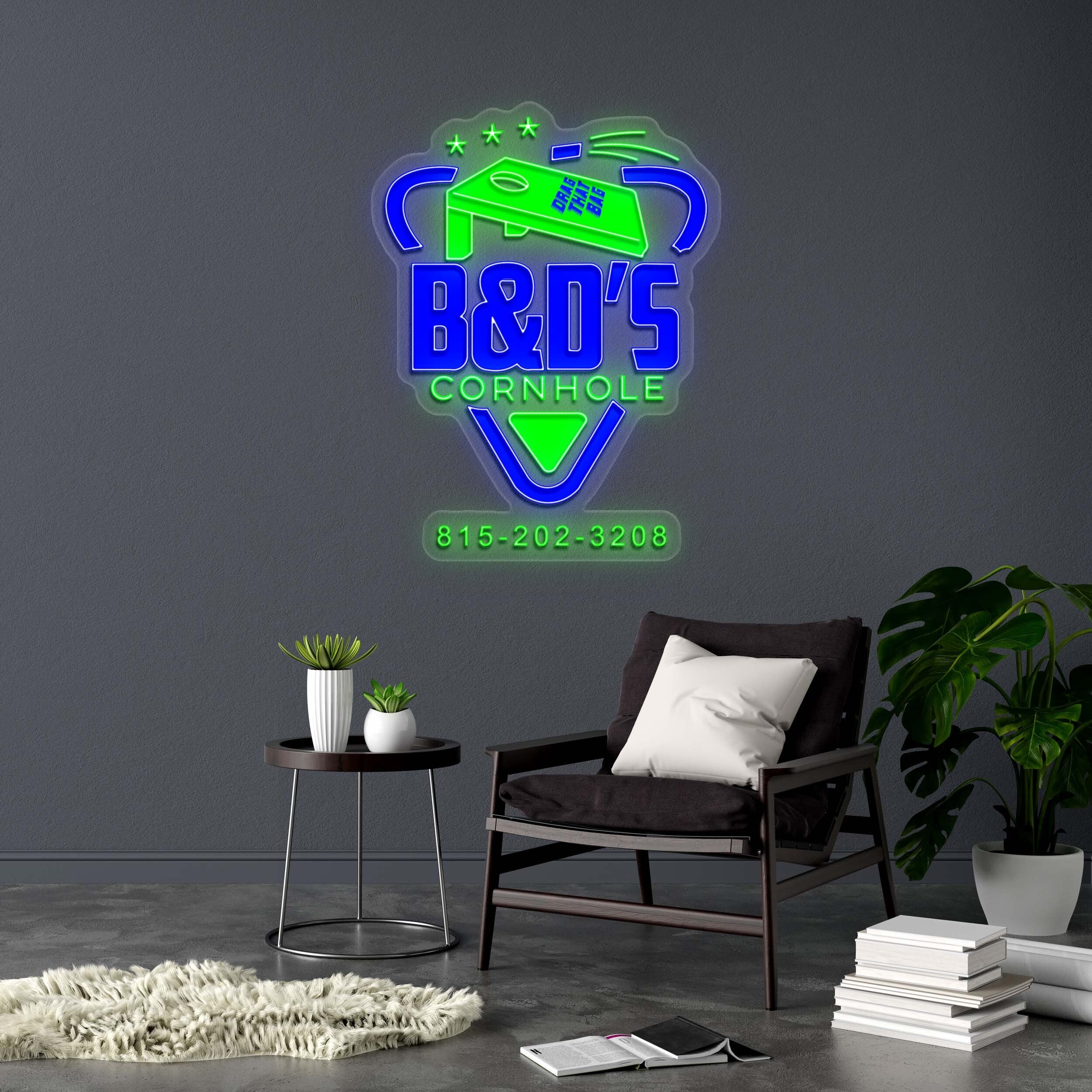 B&D'S Cornhole - Premium Neon Artwork