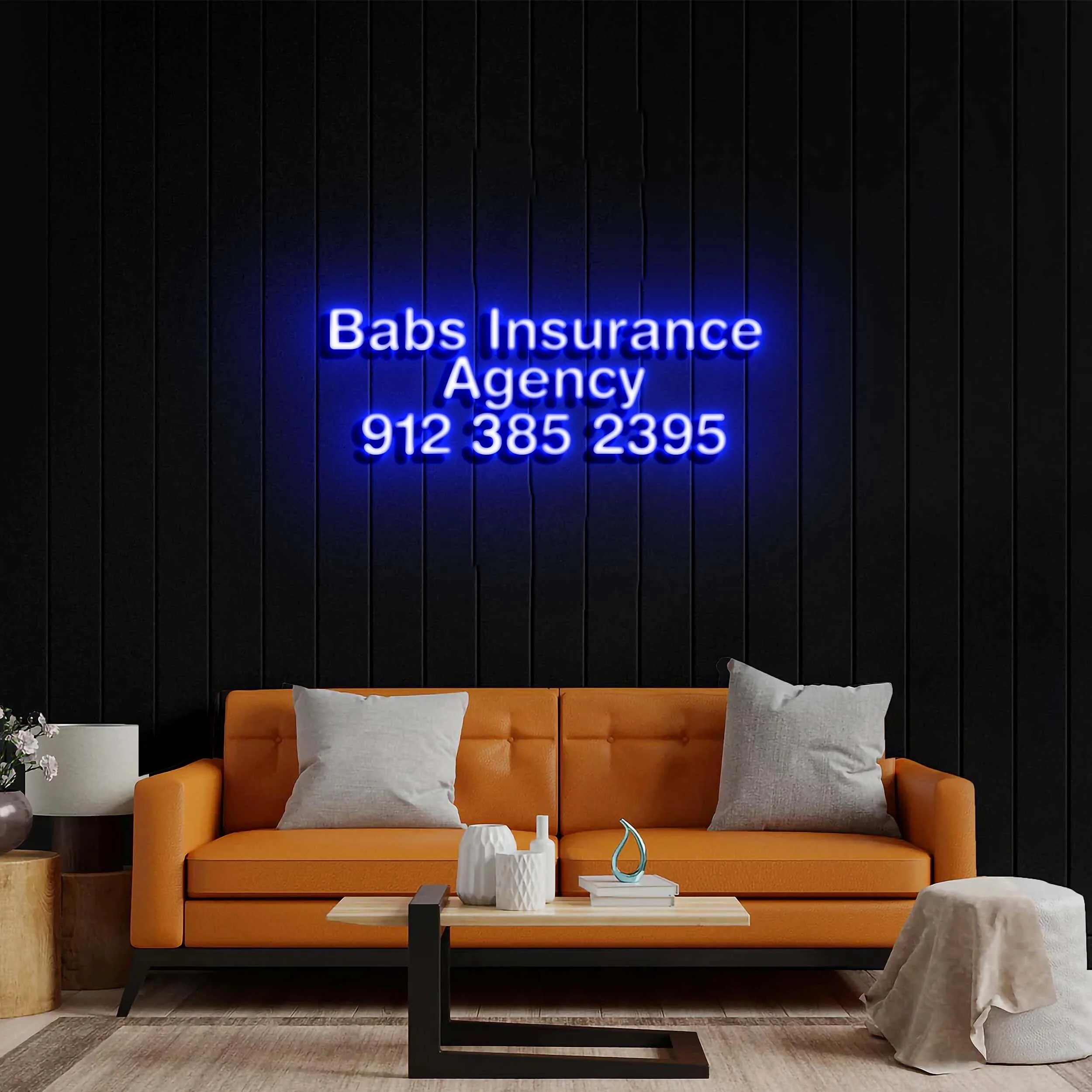 Babs Insurance Agency - Premium Neon Artwork