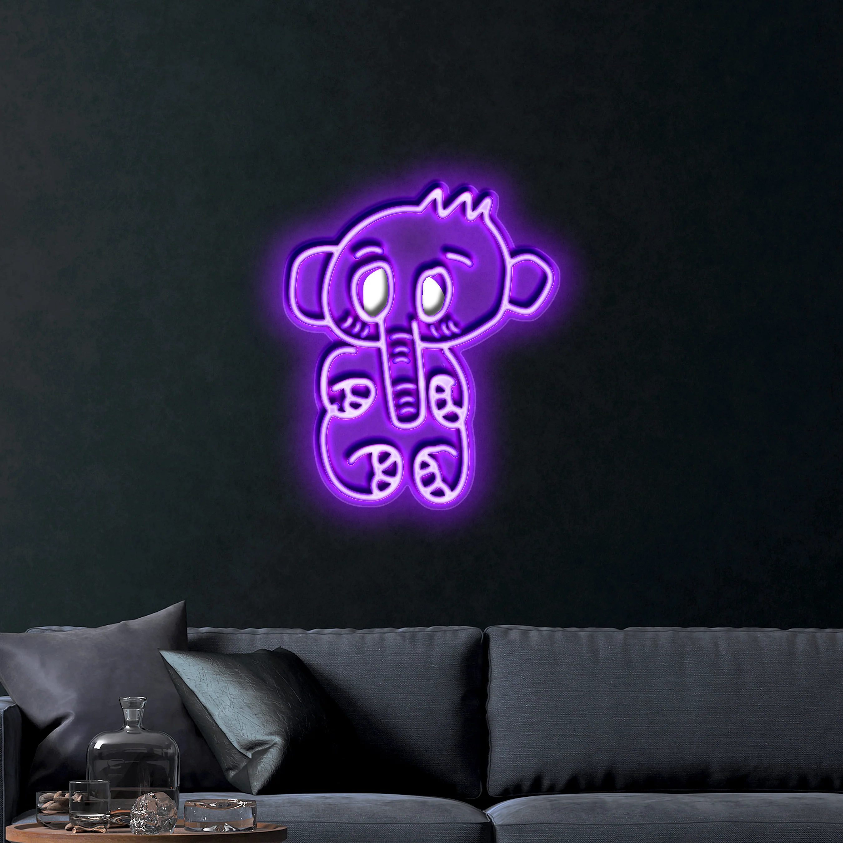 Baby Elephant – Premium Neon Artwork - Image 2