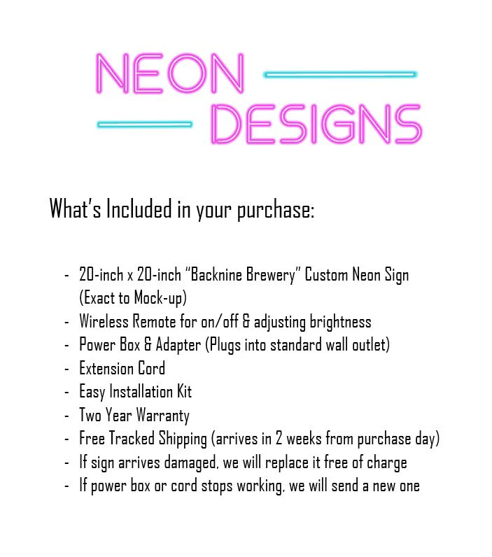 Backnine Brewery - Premium Neon Artwork - Image 2