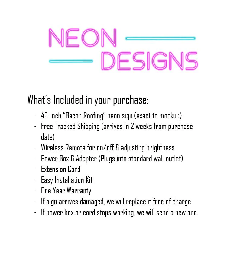 Bacon Roofing - Premium Neon Artwork - Image 2