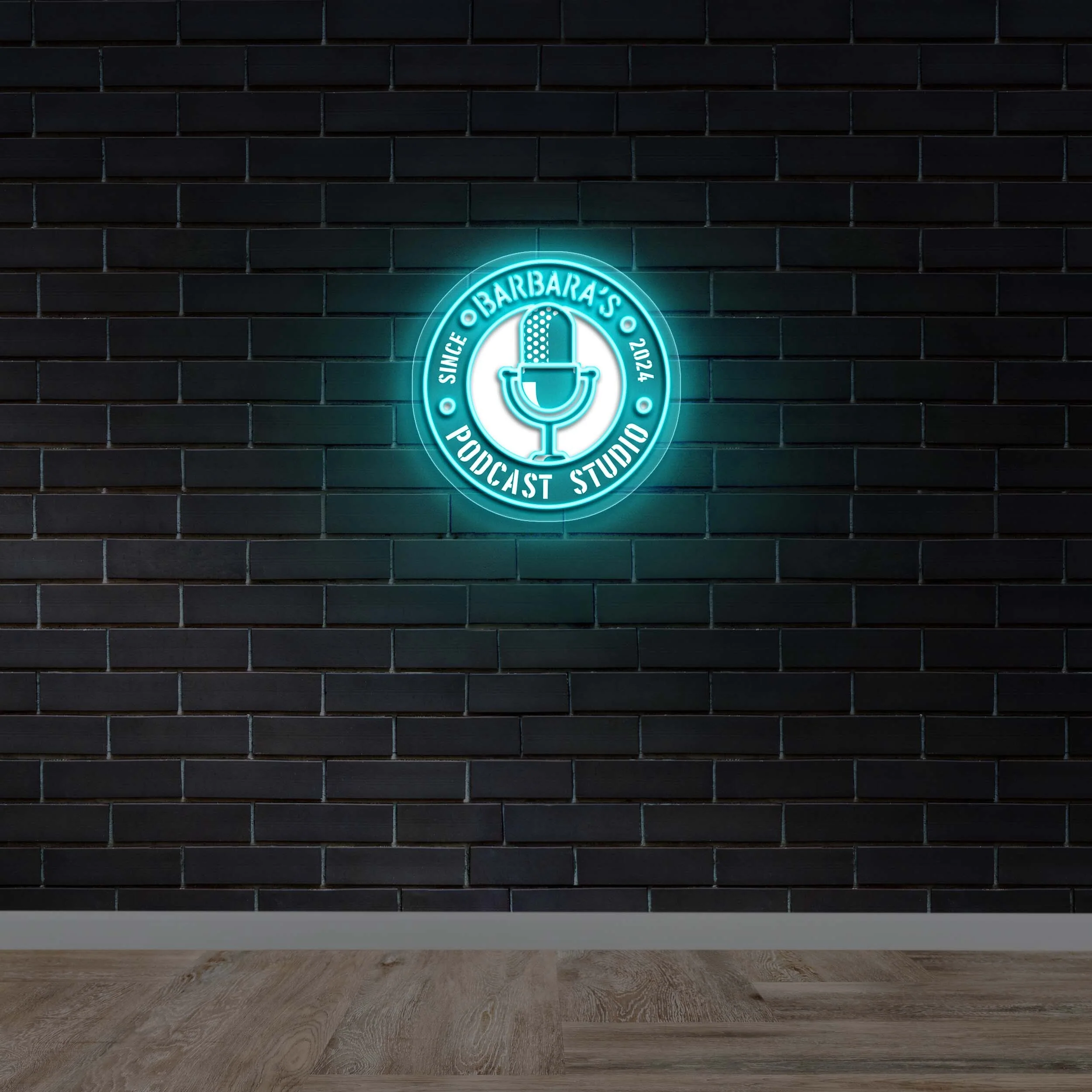 Barbara’s Podcast Studio - Premium Neon Artwork