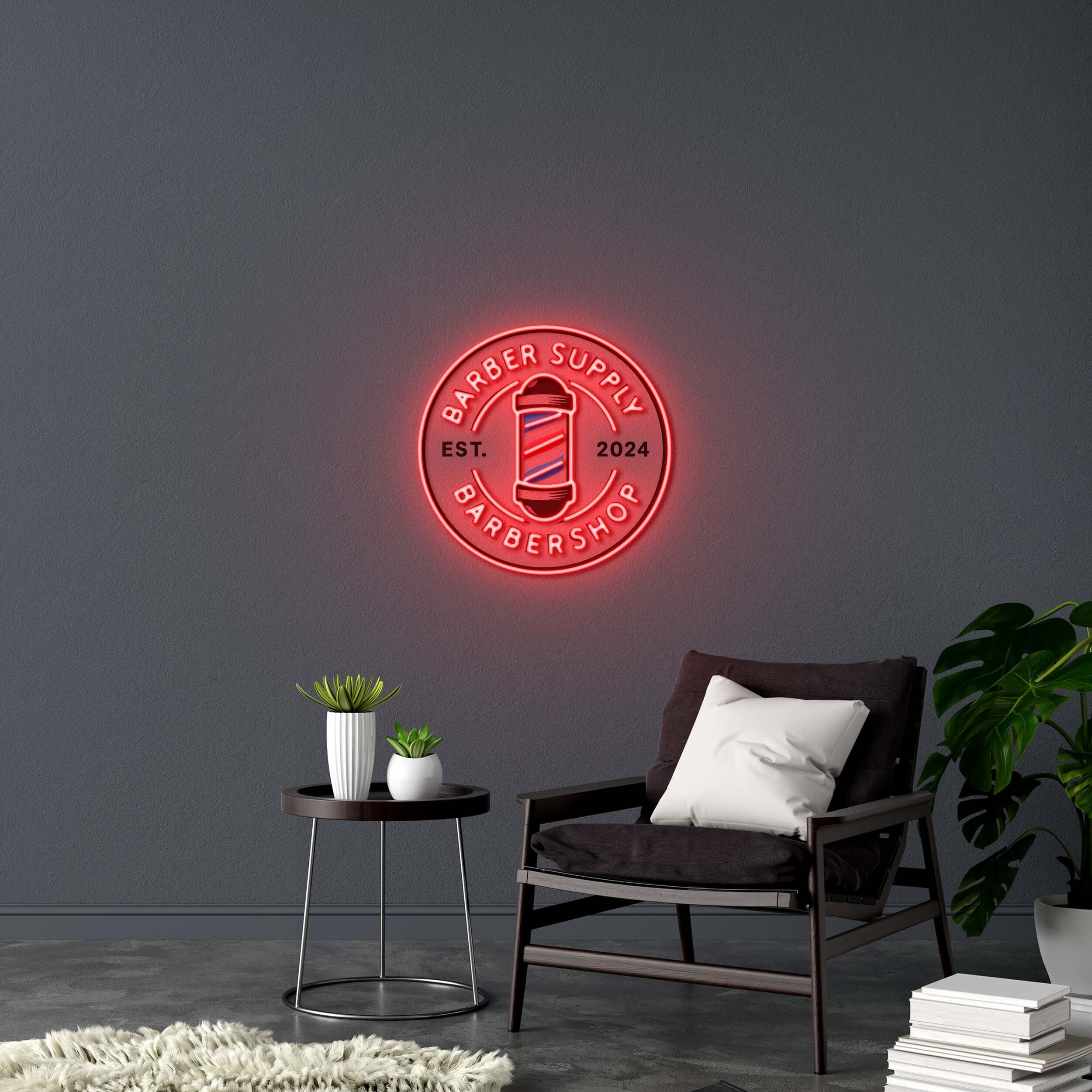 BARBER SUPPLY BARBERSHOP -  Premium Neon Artwork
