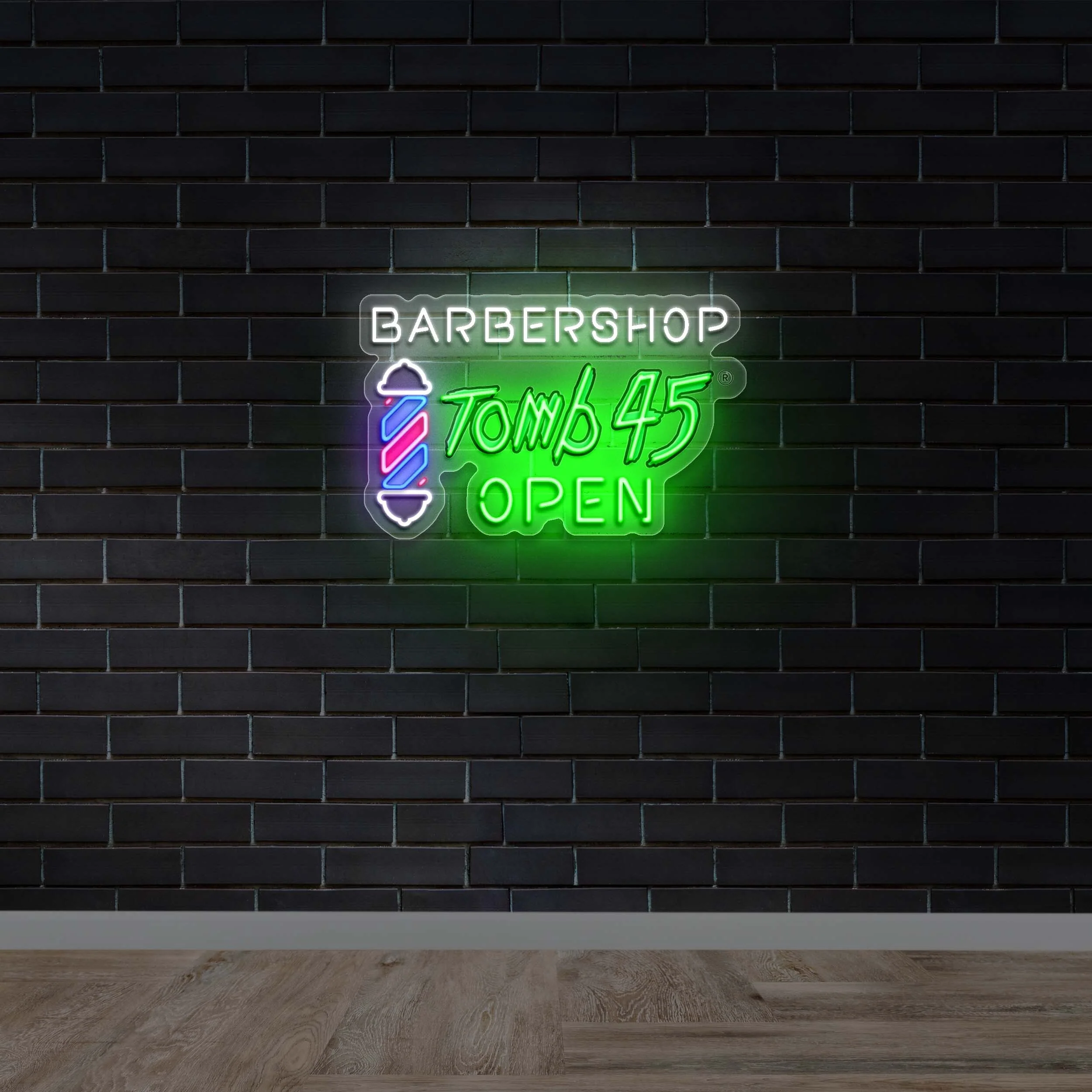 Barbershop Tomb 45 Open - Premium Neon Artwork