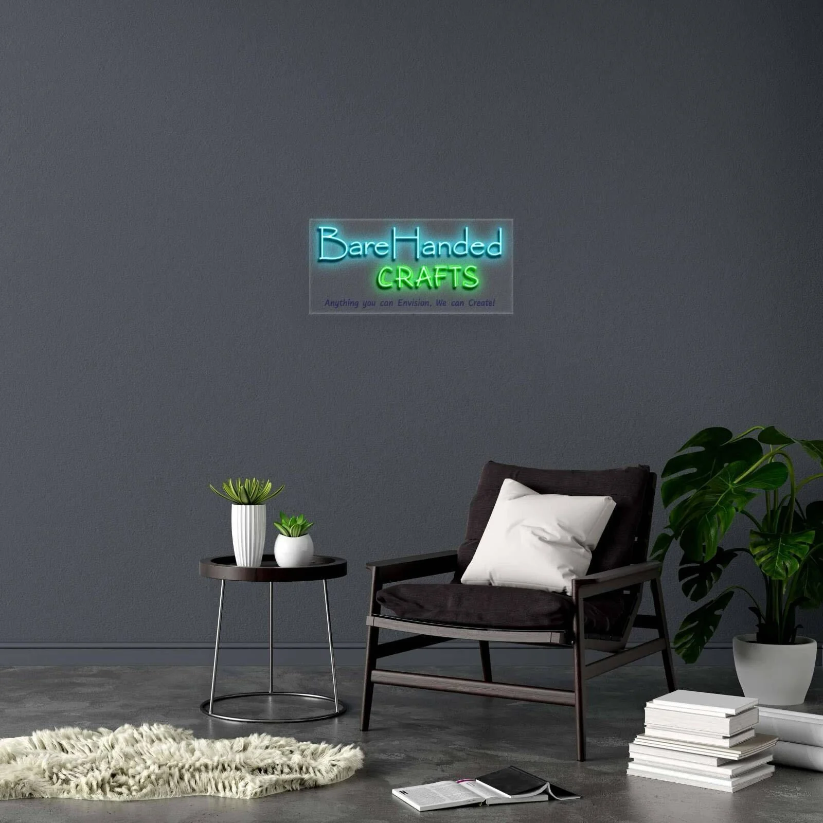 Bare Handed CRAFTS - Premium Neon Artwork