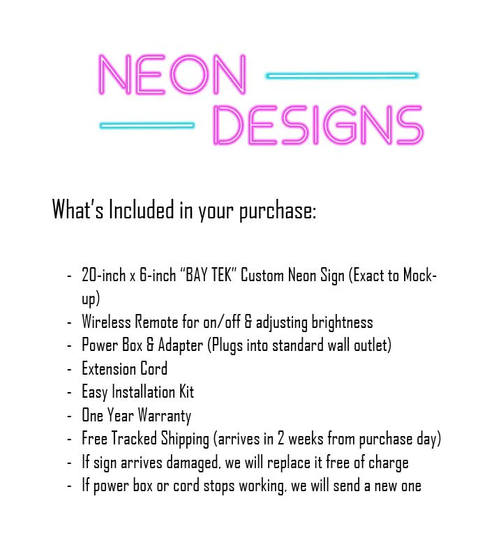 BAY TEK - Premium Neon Artwork - Image 2