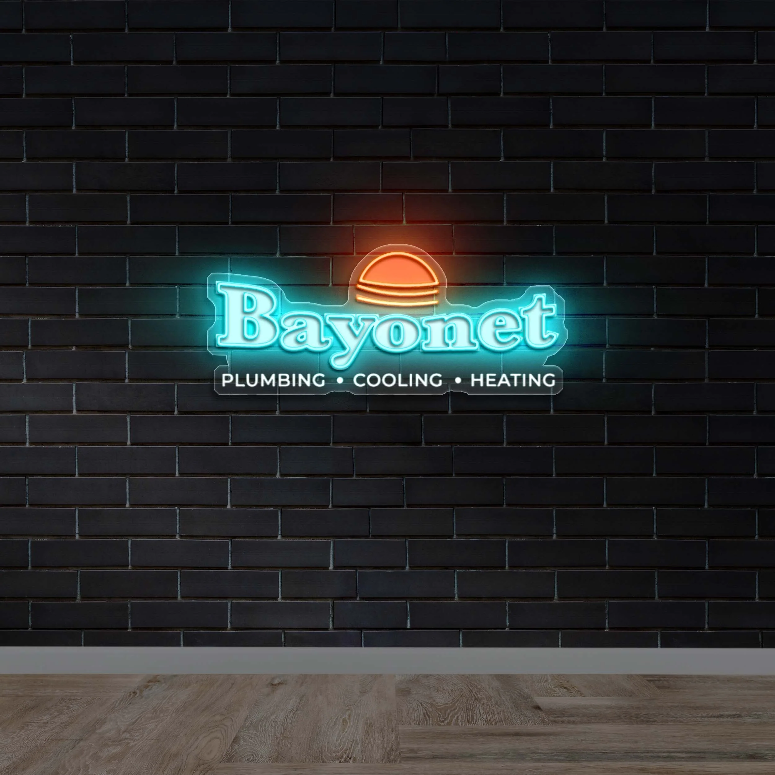 Bayonet Plumbing Cooling Heating - Premium Neon Artwork