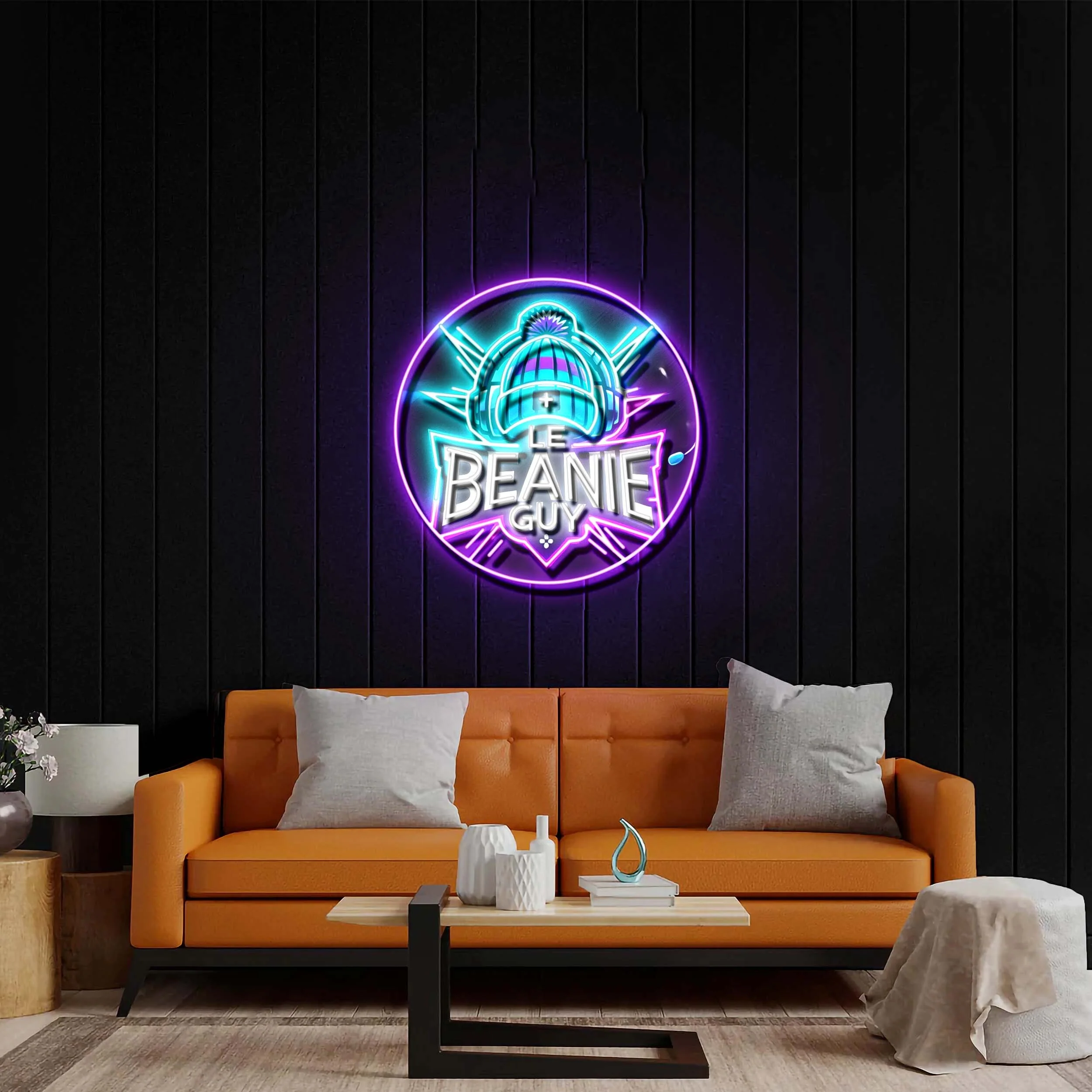 LE BEANIE GUY - Premium Neon Artwork